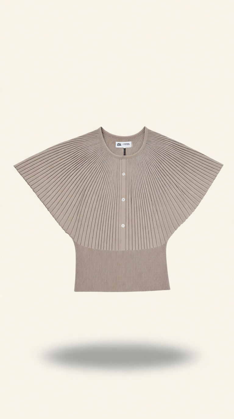 RN ribbed drop sholder top