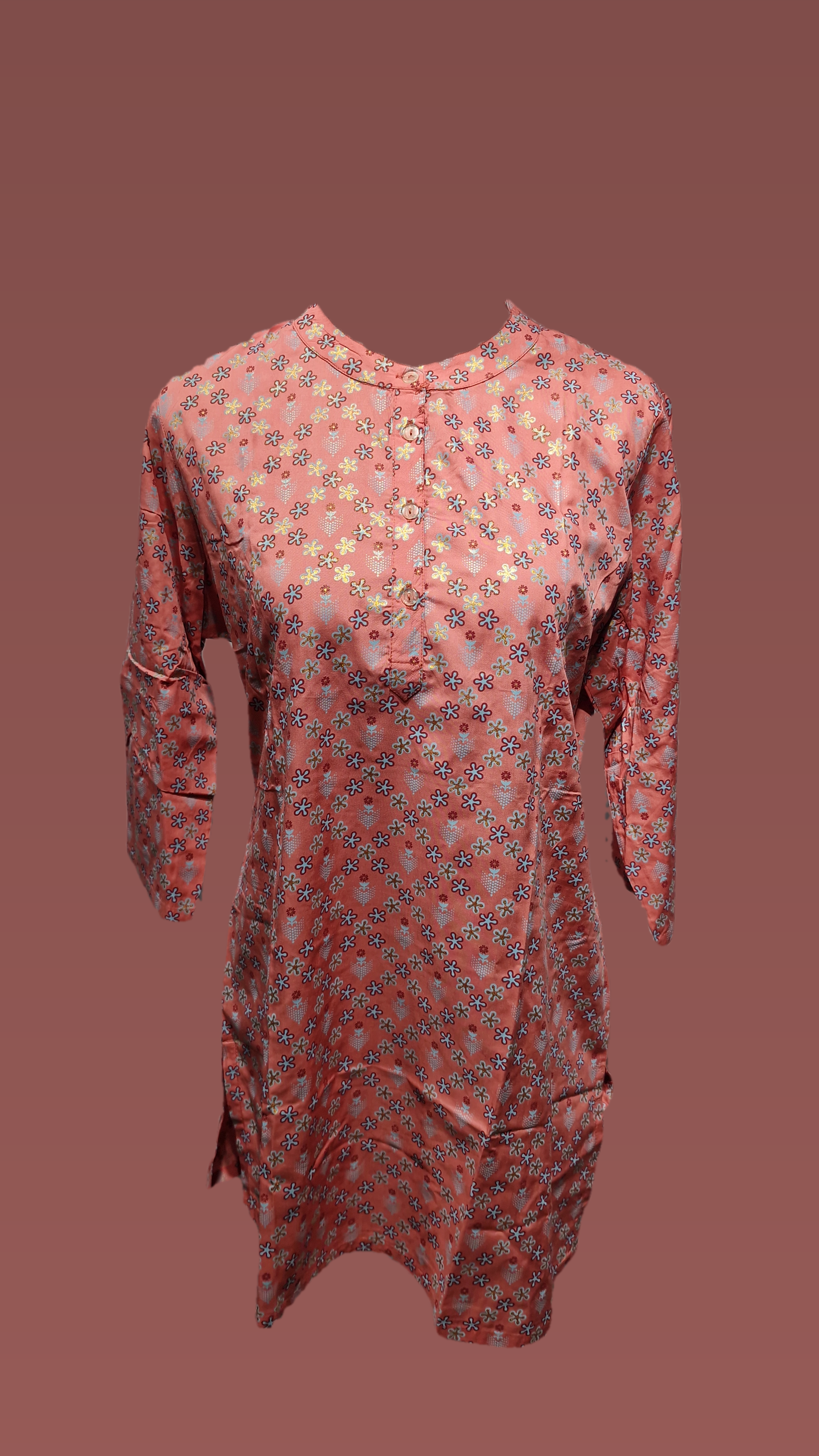 Small Florel Foil print Kurti
