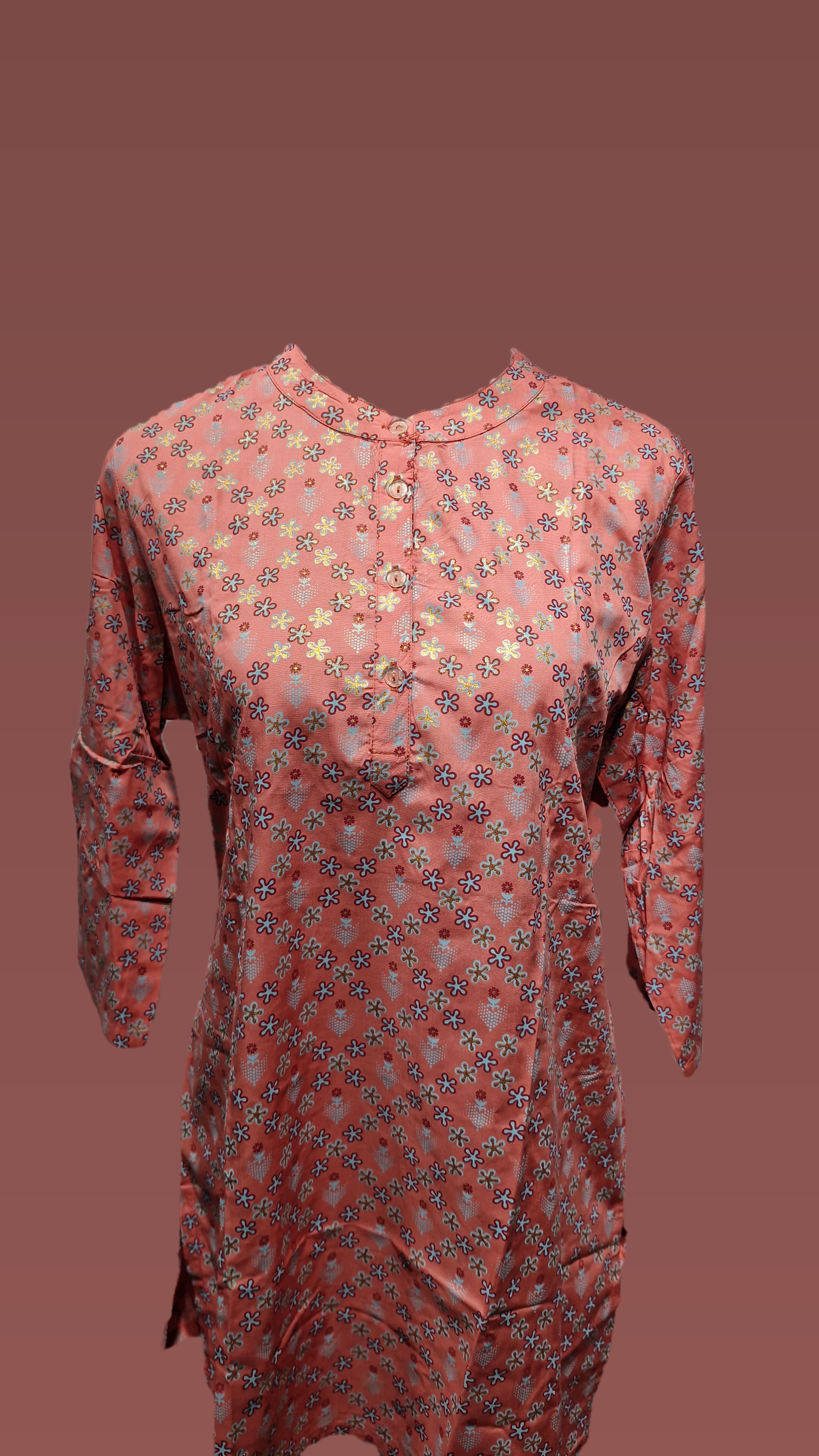 Small Florel Foil print Kurti