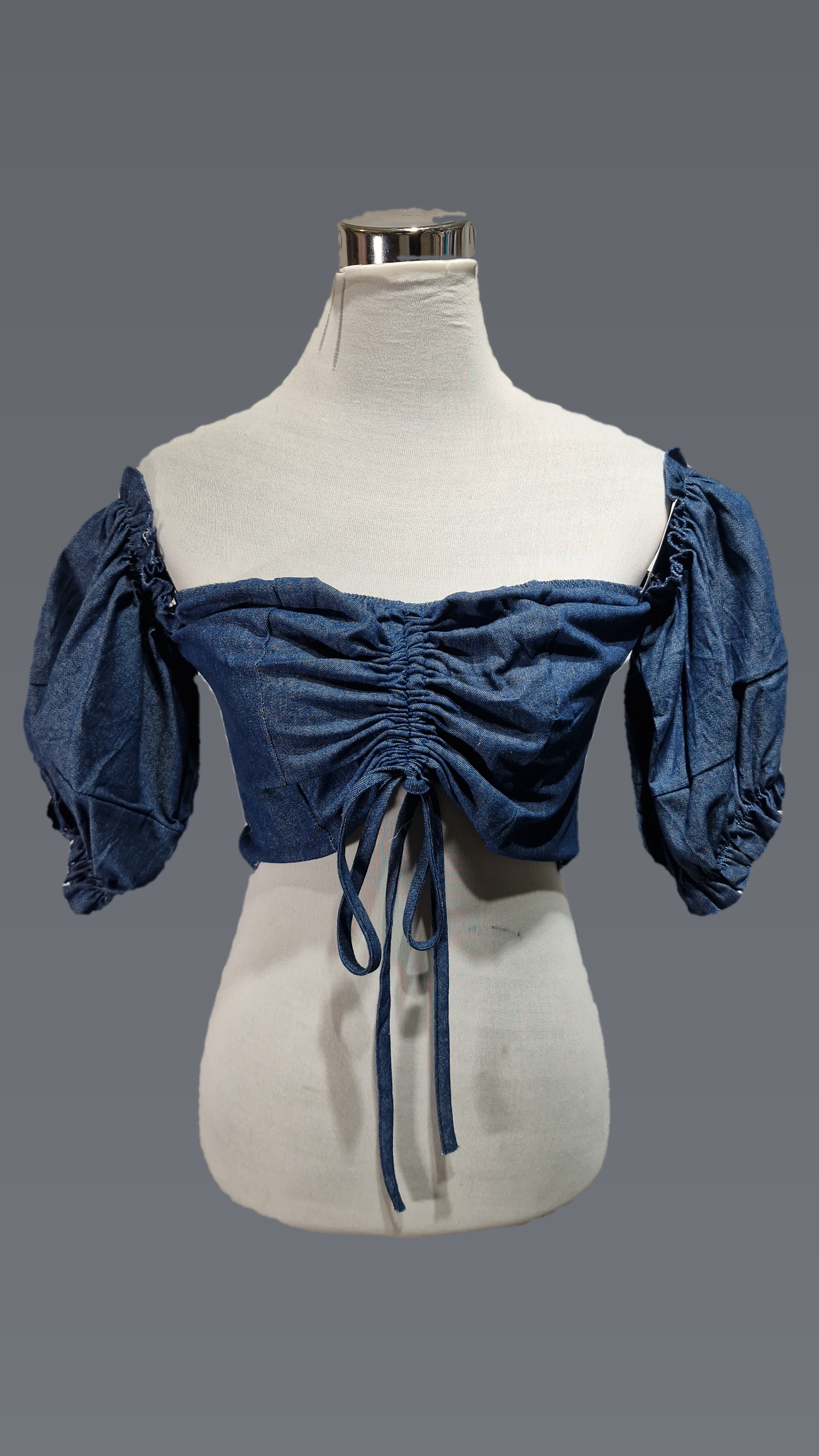 Denim Off sholder Crop Top