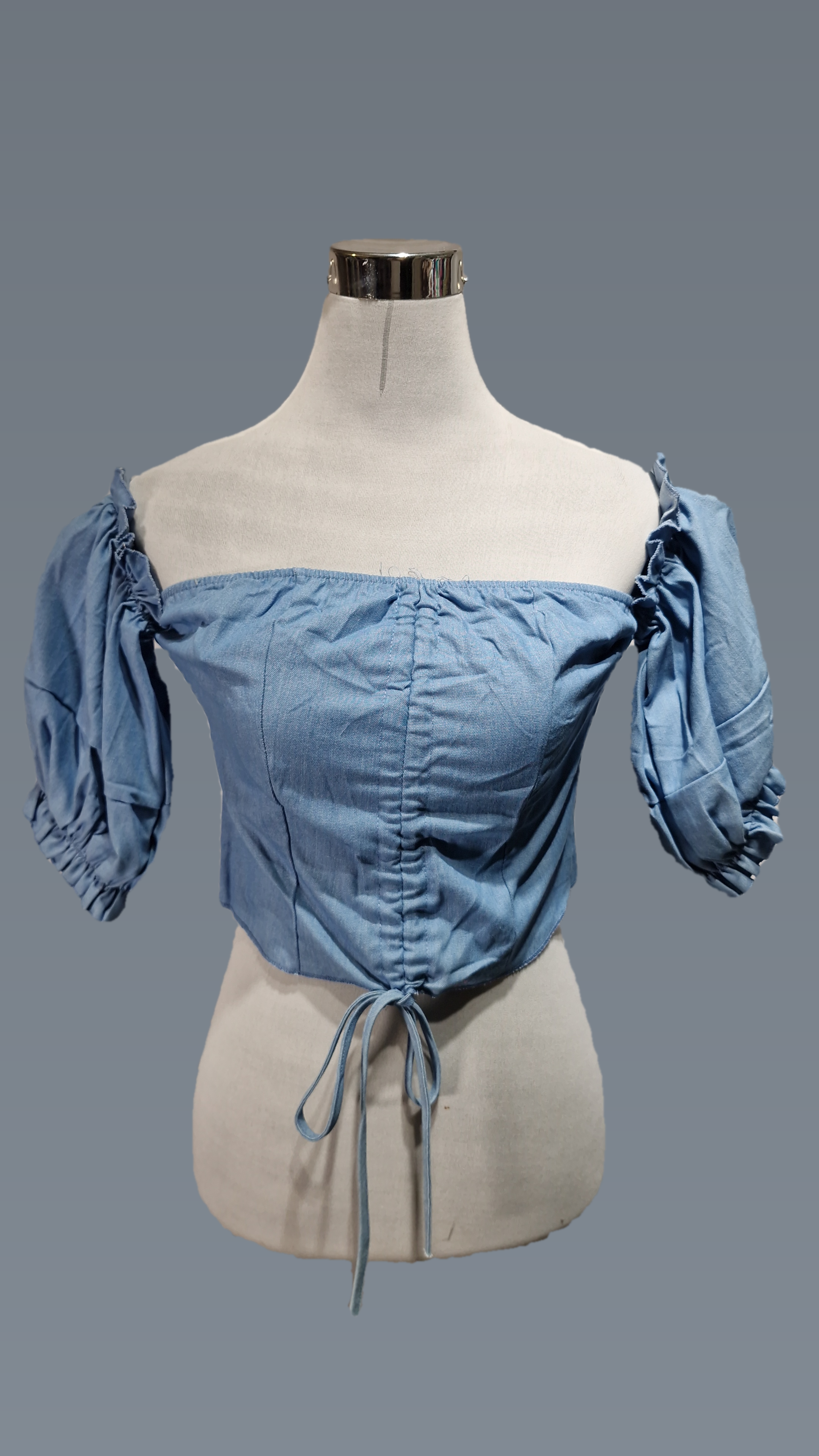 Denim Off sholder Crop Top