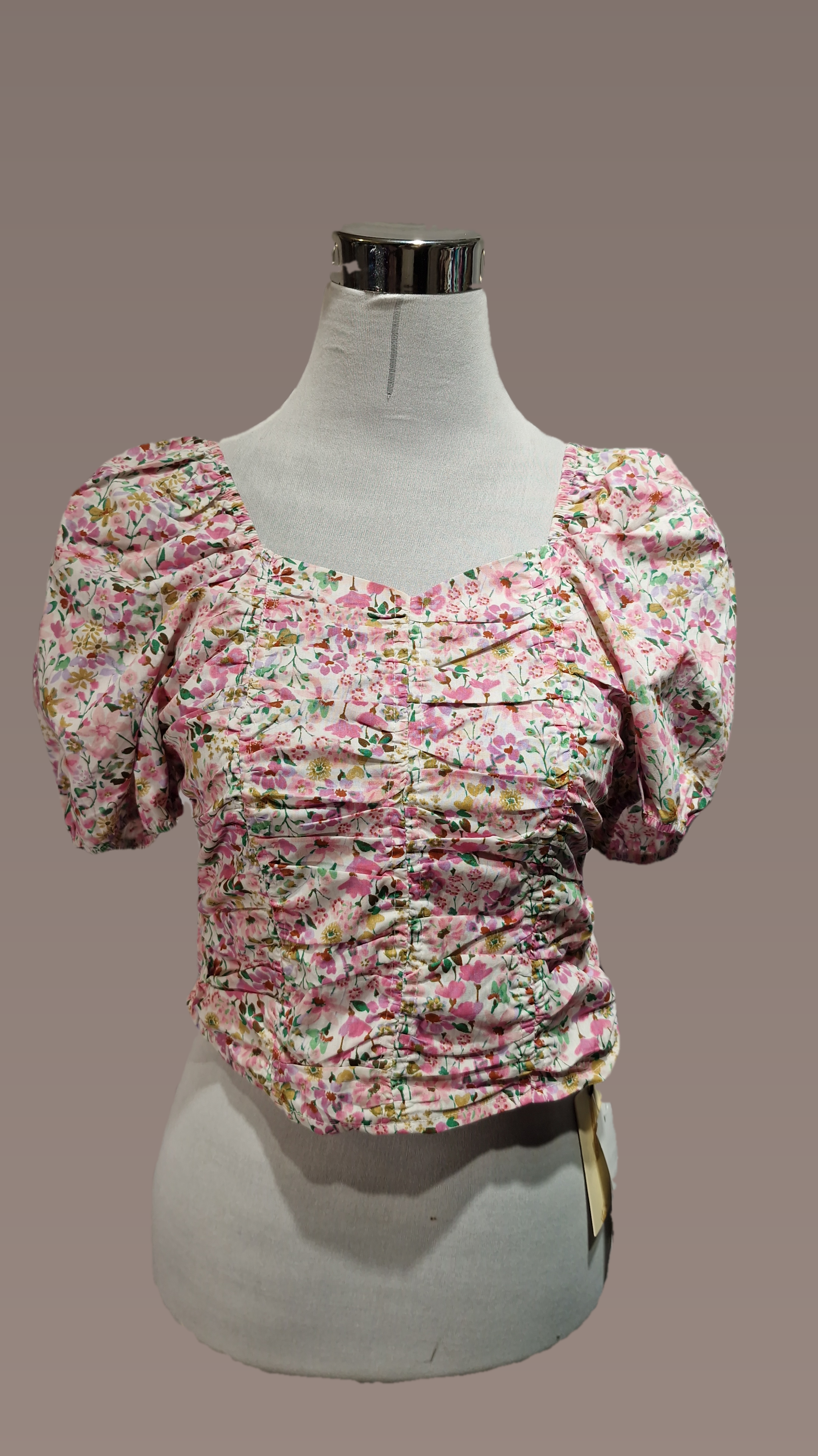 Printed Ruched Crop top