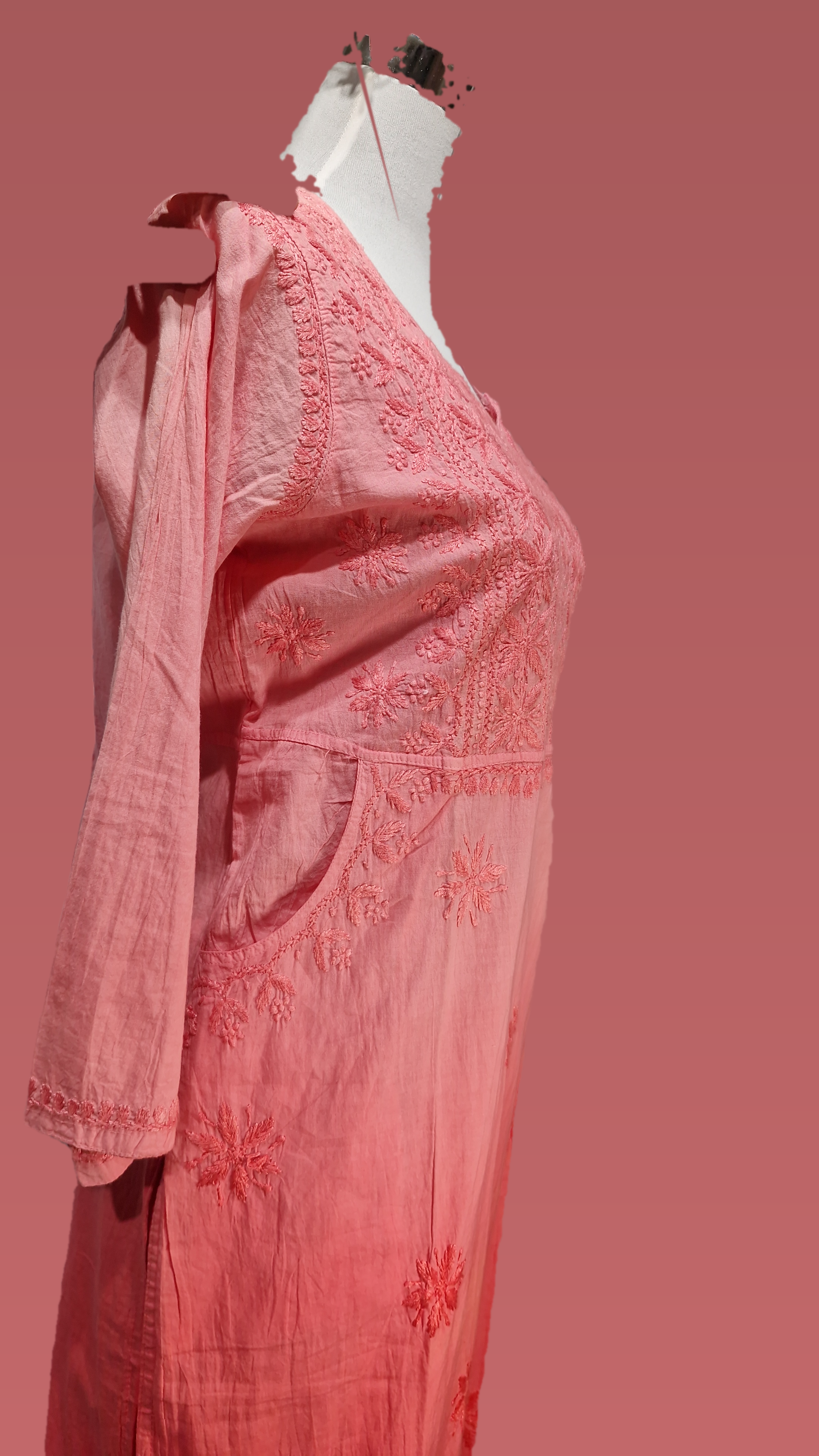 Kurti / Cotton Pocket Kurti set gradient