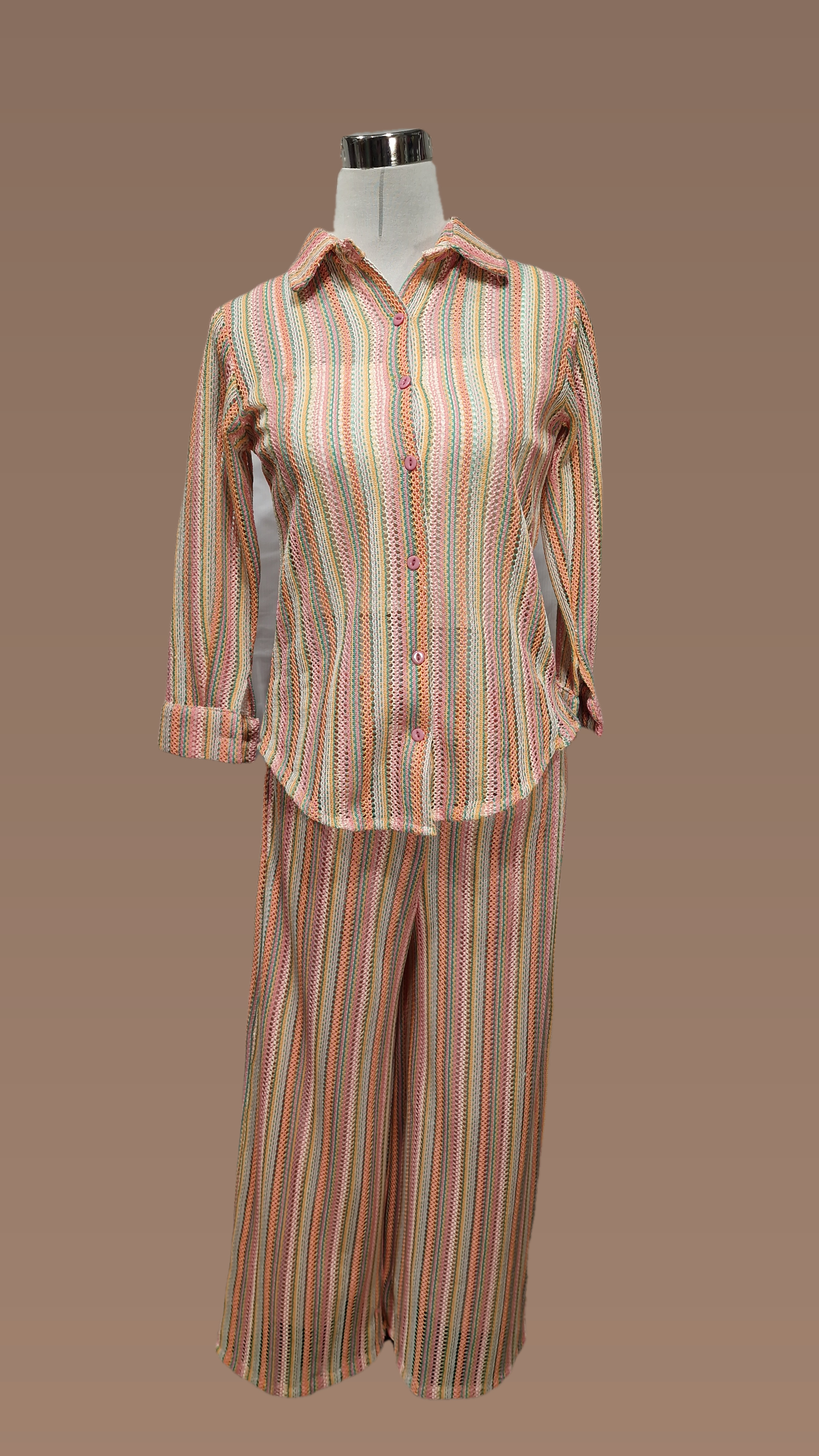 Co-ord3Pcs Net Co-ord set Shrug