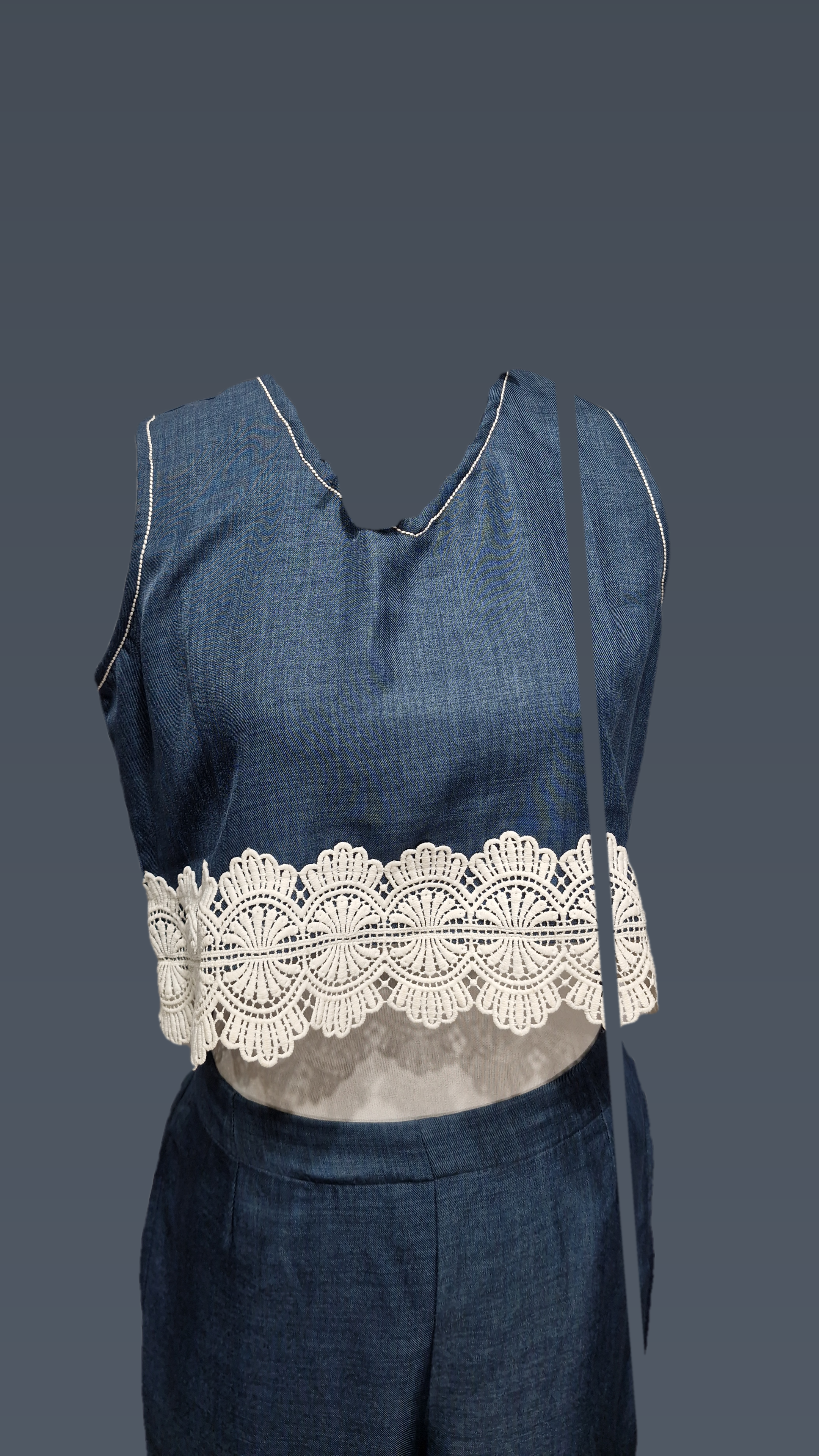 Co-ord set / Sleeve less Frilled Solid Co ord