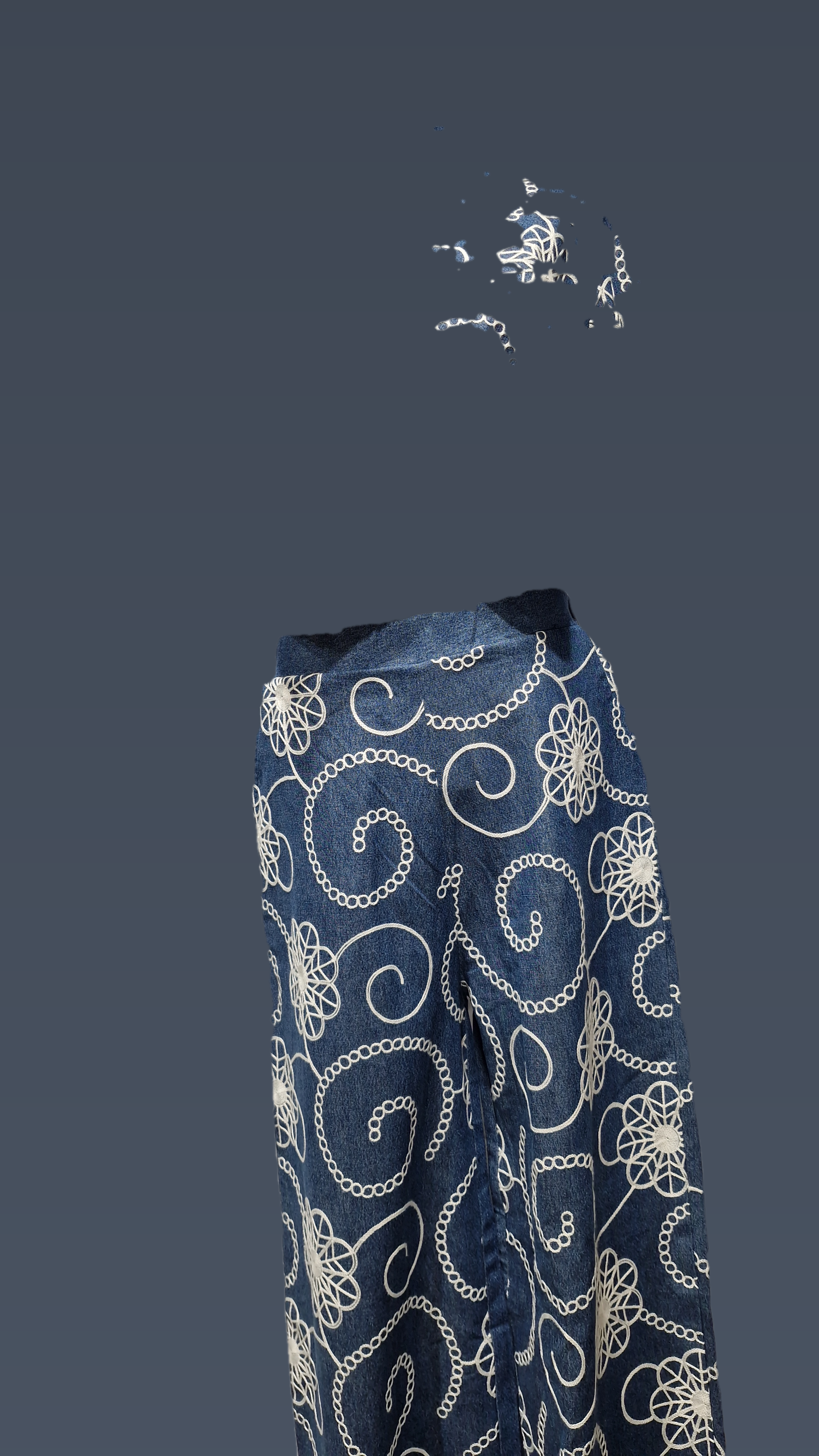 Emb denim co-ord set