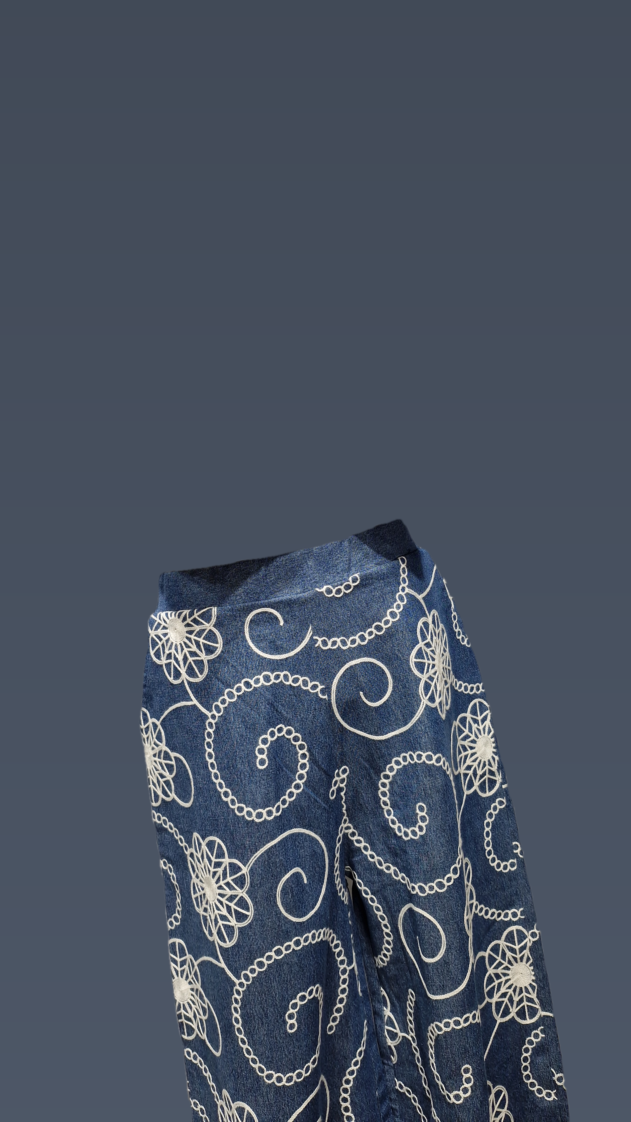 Emb denim co-ord set