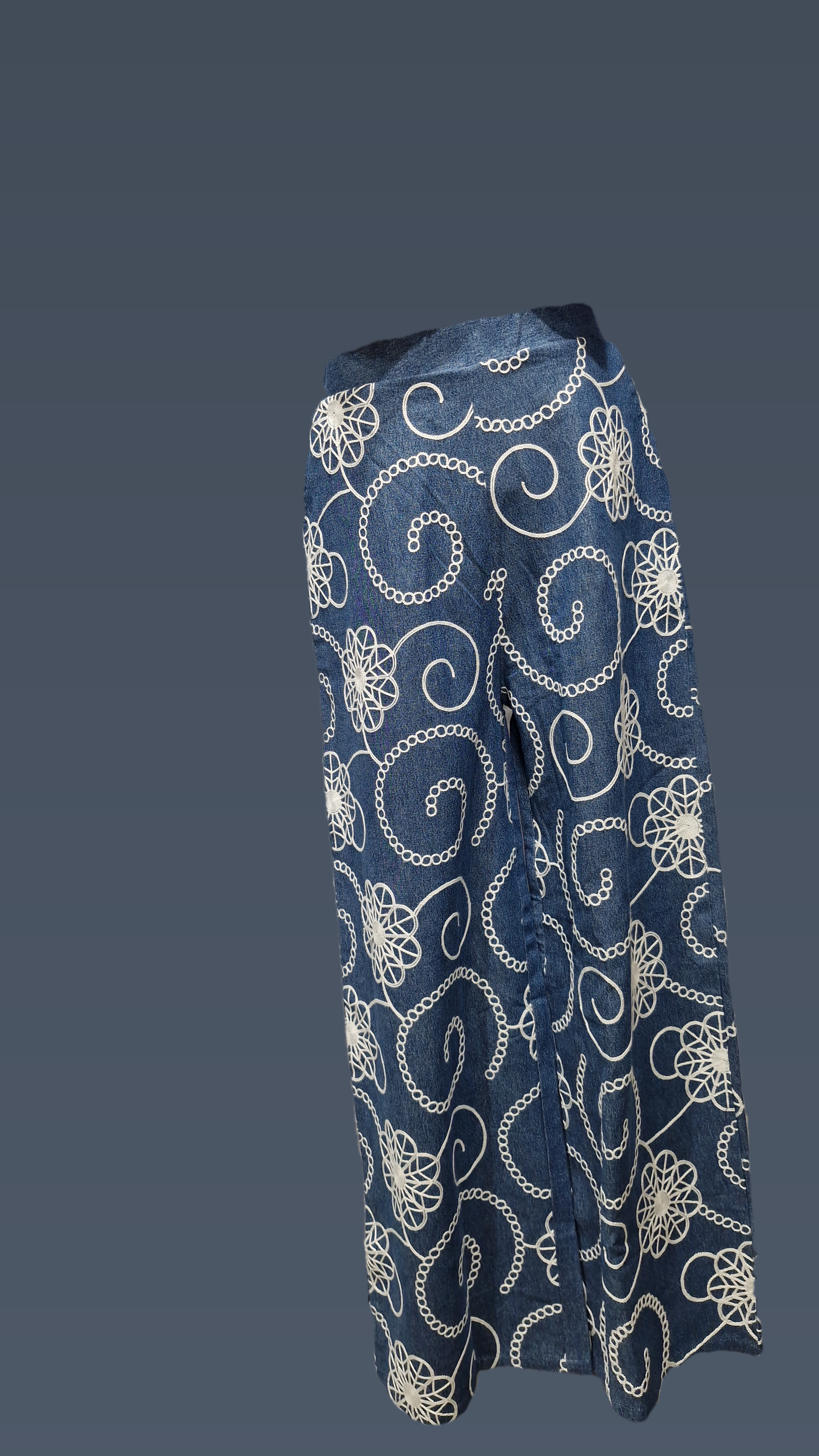 Emb denim co-ord set