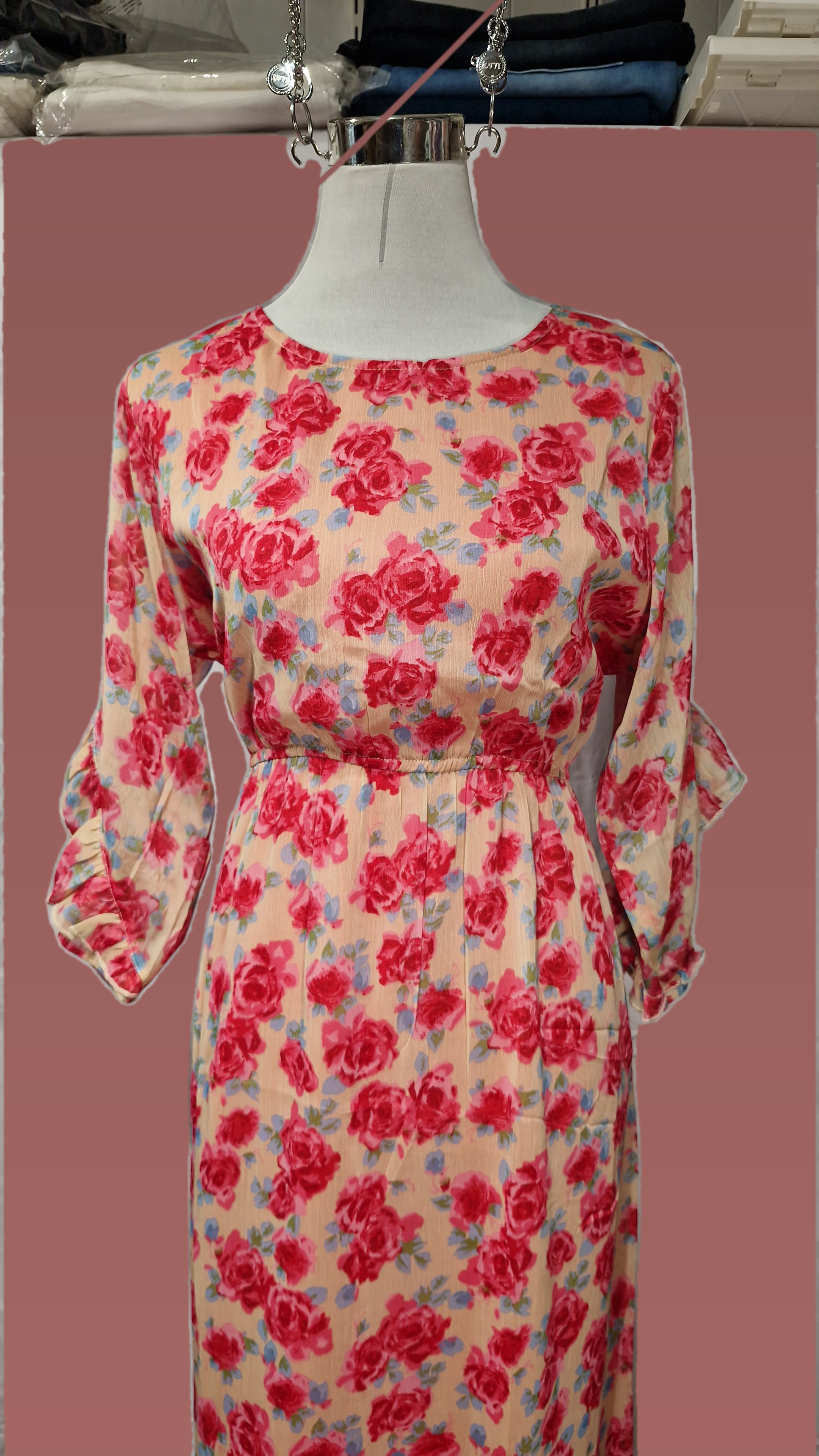 Pink Polyester Dress