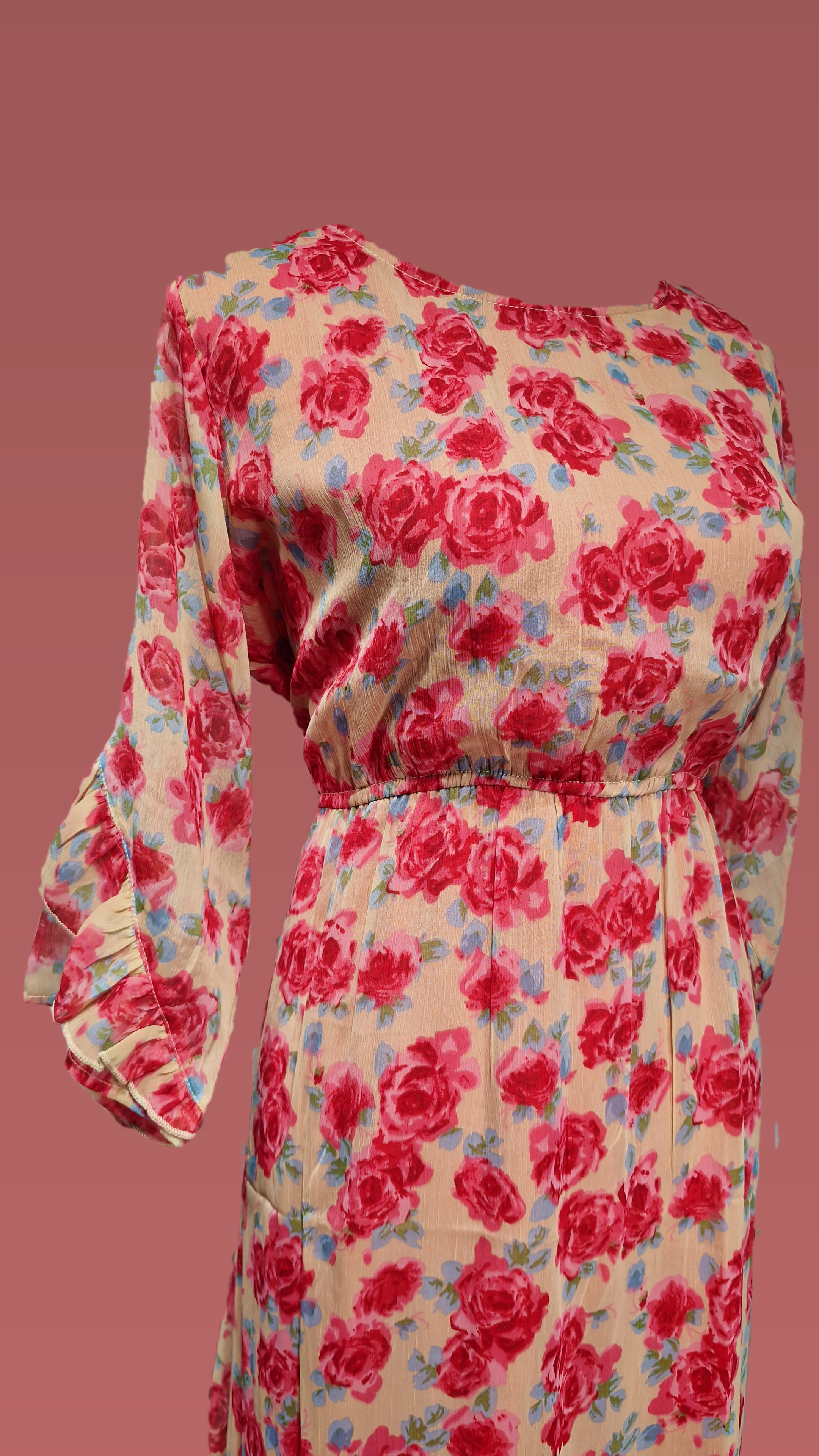 Pink Polyester Dress