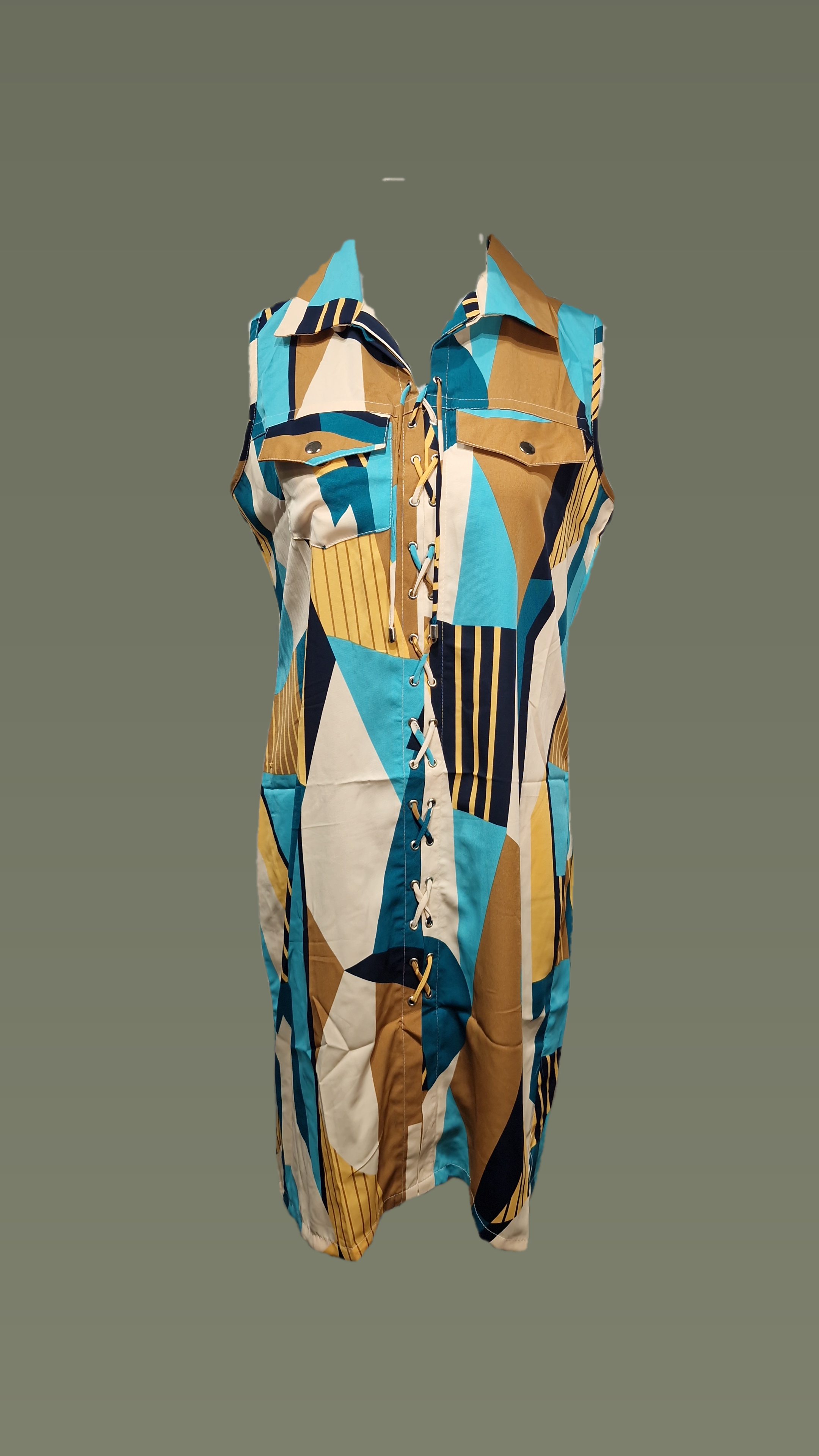 Dress / Dress Collar Printed with Doori