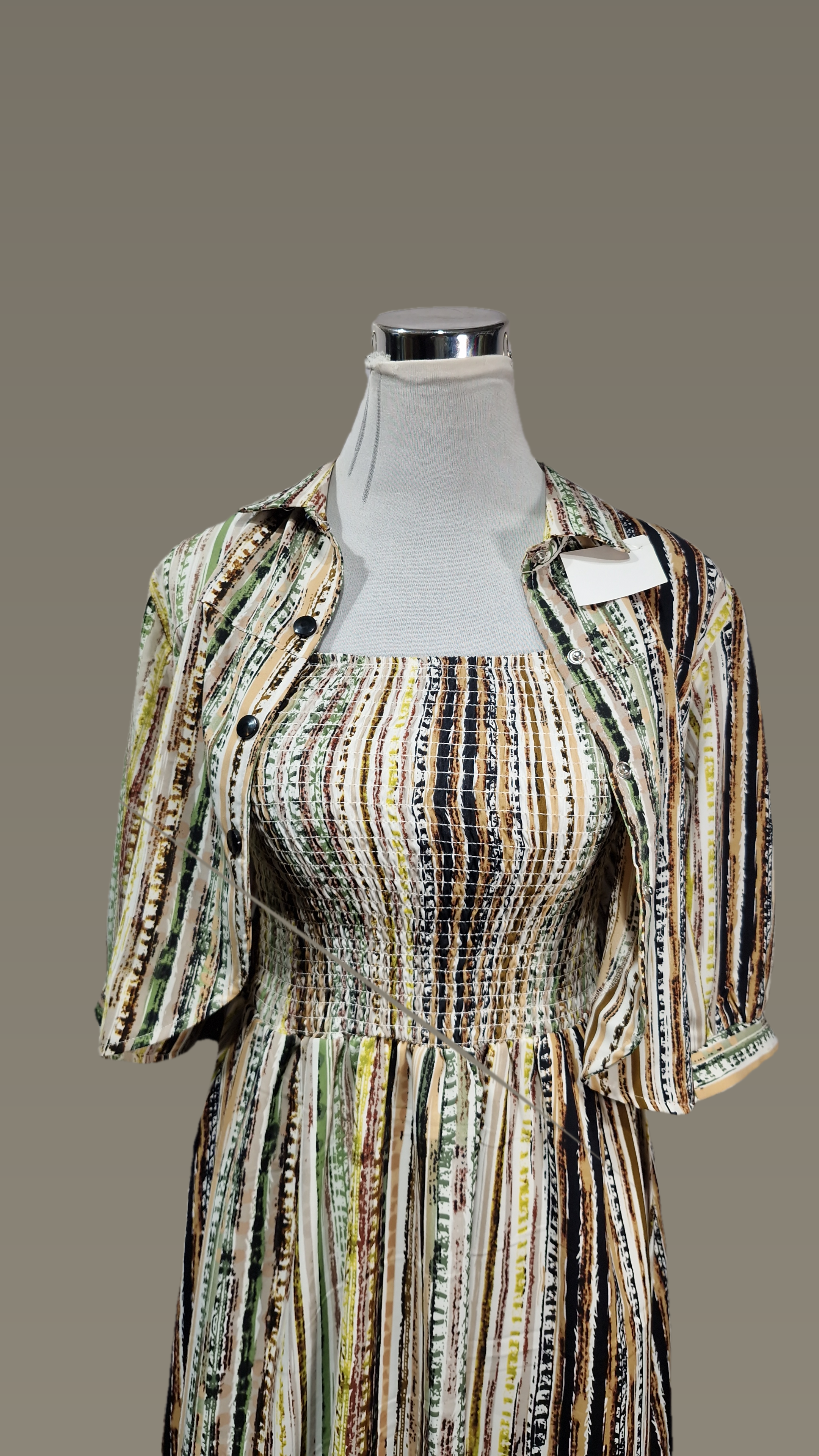 Smoked Cami Middy Dress with Shirt