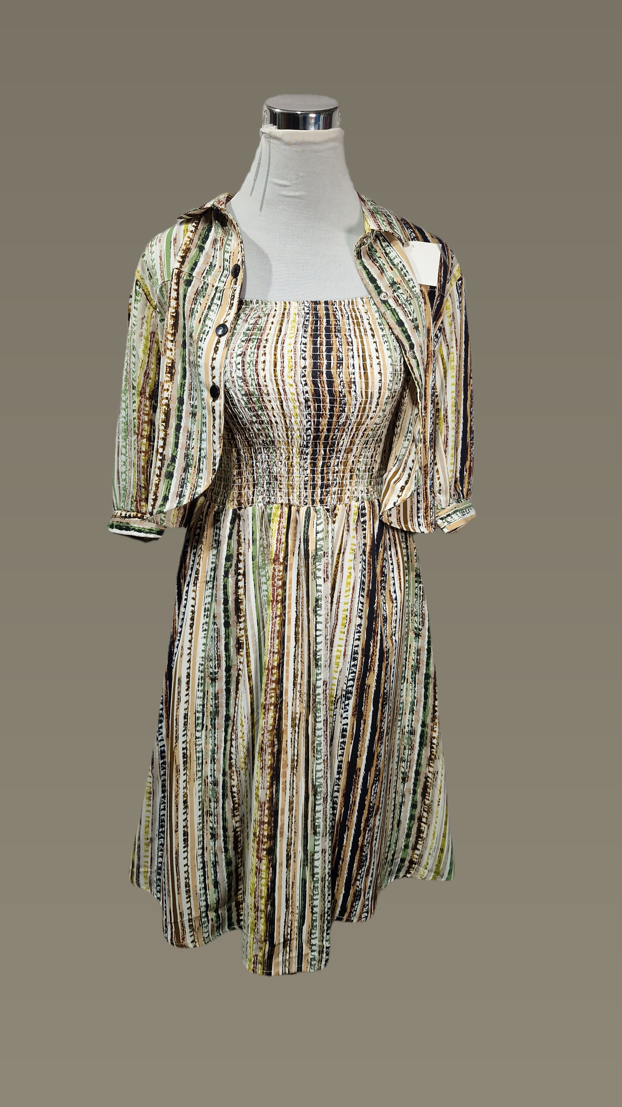 Smoked Cami Middy Dress with Shirt