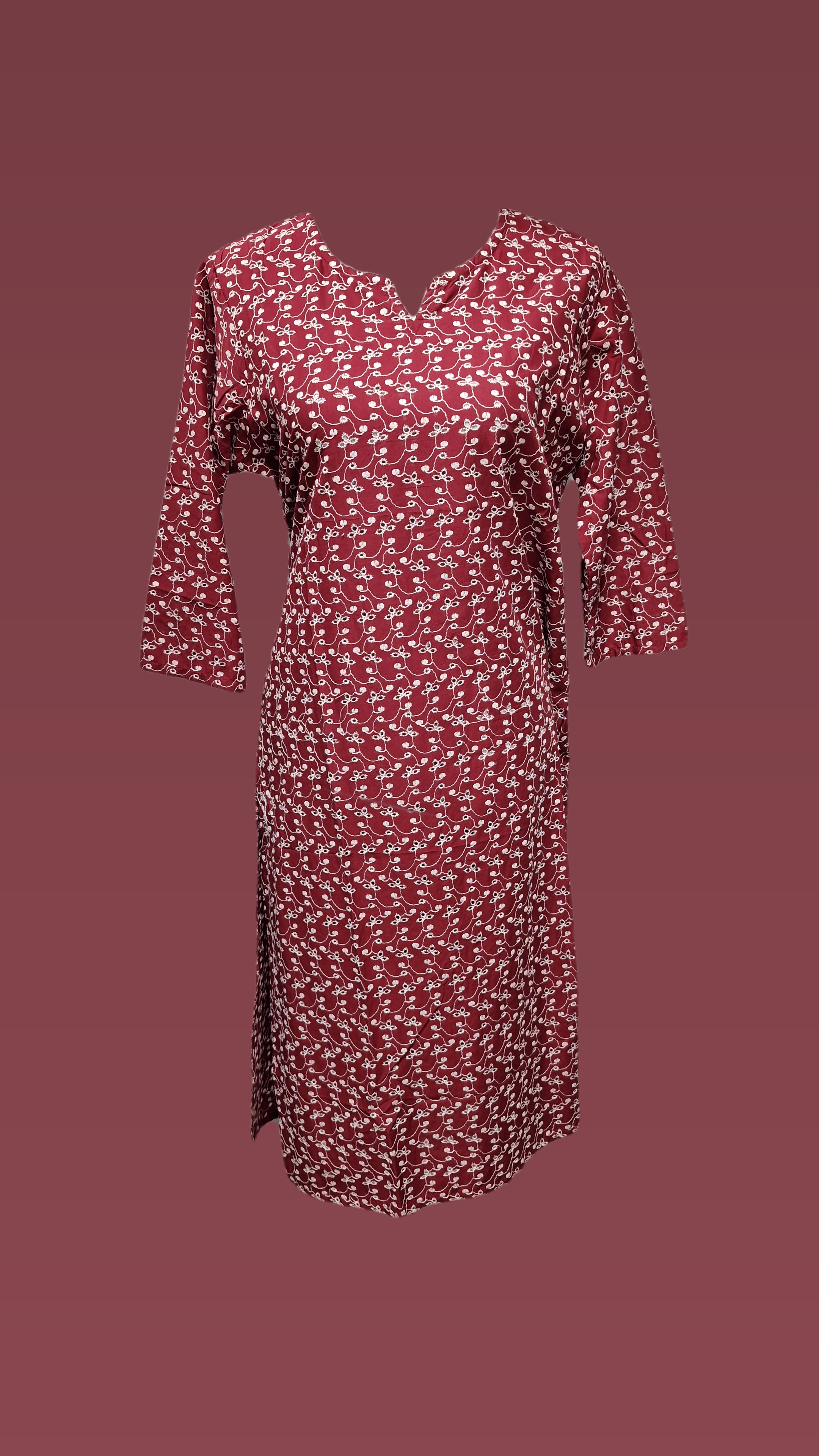 Long Kurti hakoba Mahroon Kurti