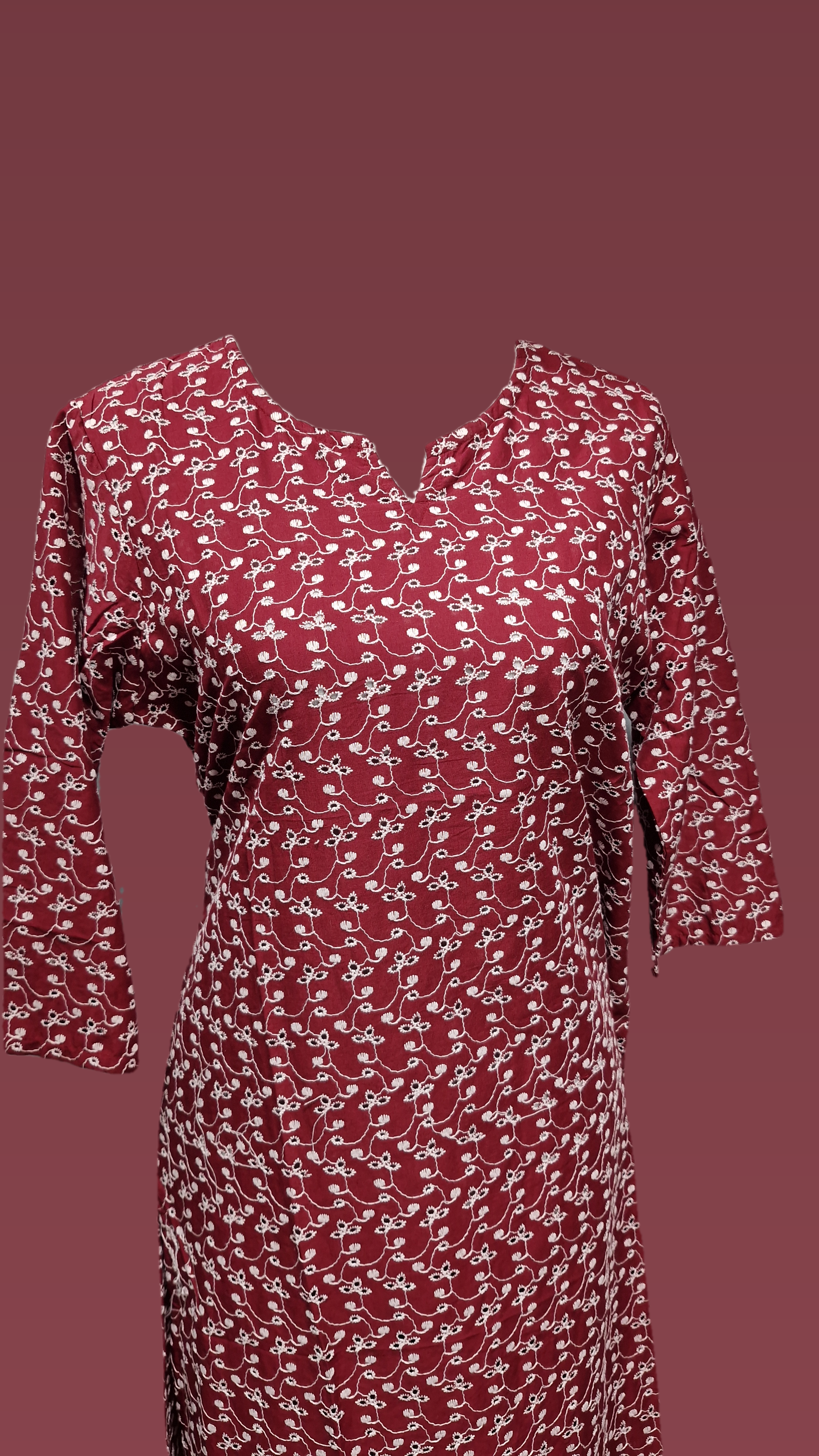 Long Kurti hakoba Mahroon Kurti