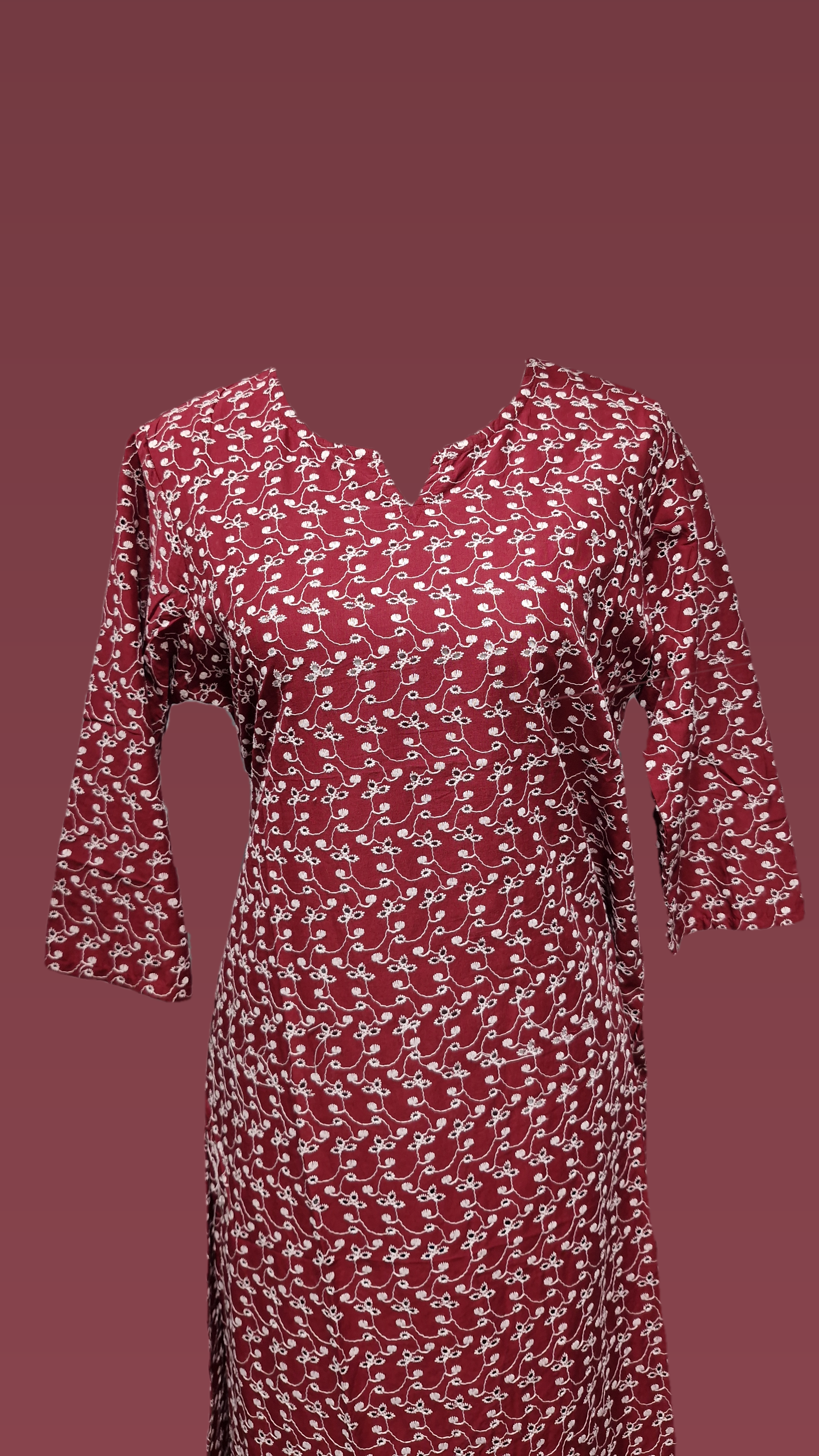 Long Kurti hakoba Mahroon Kurti