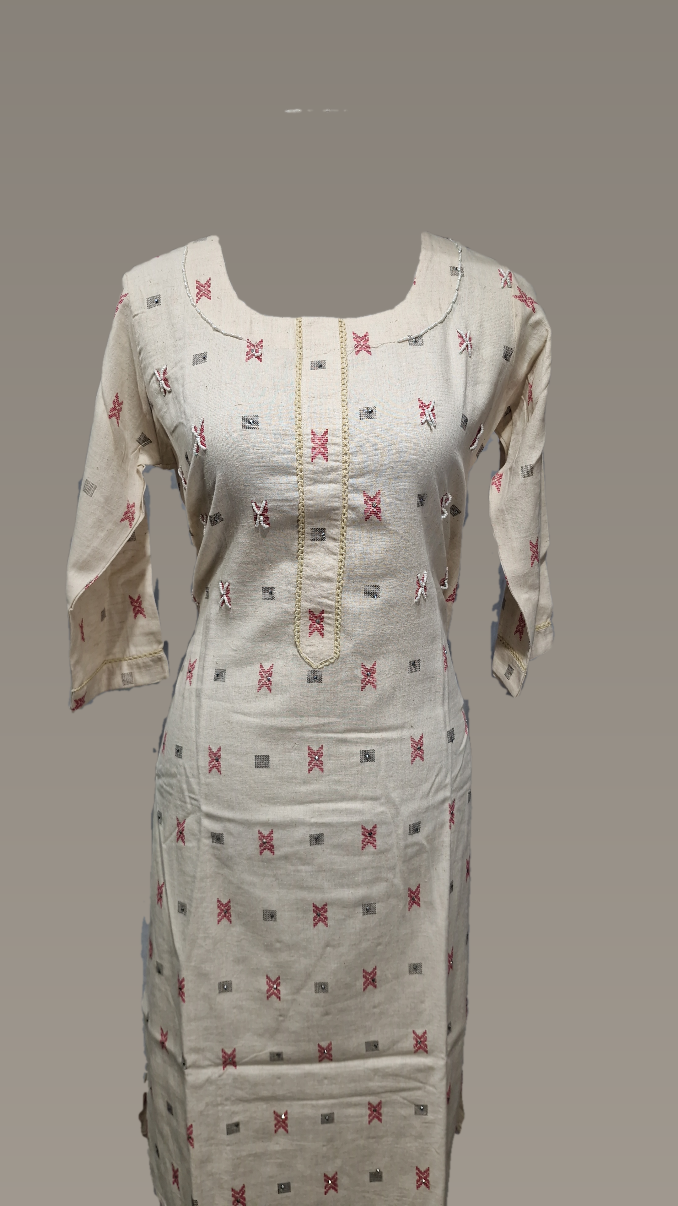 Khadi Kurti Glass/Bead