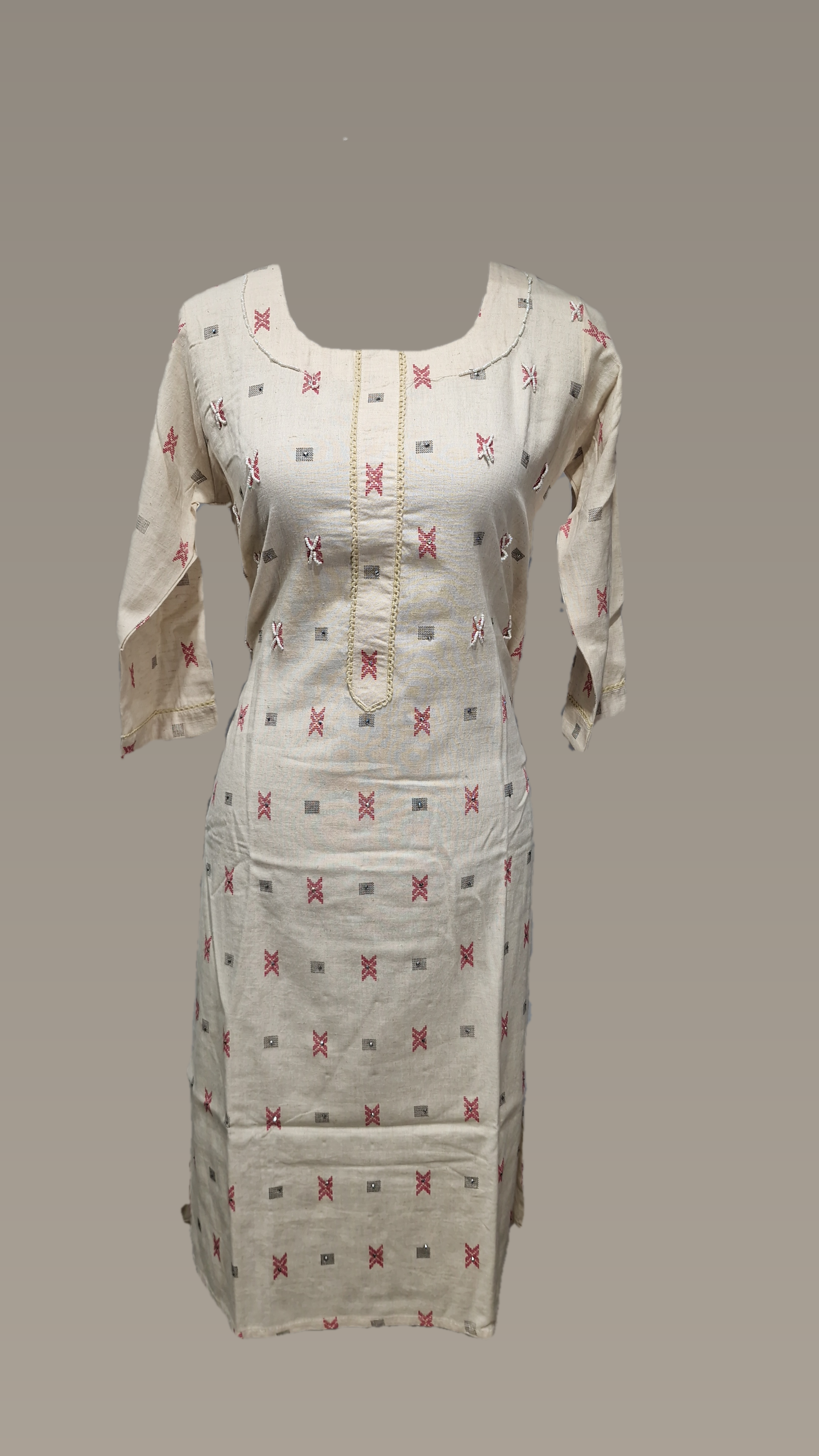 Khadi Kurti Glass/Bead
