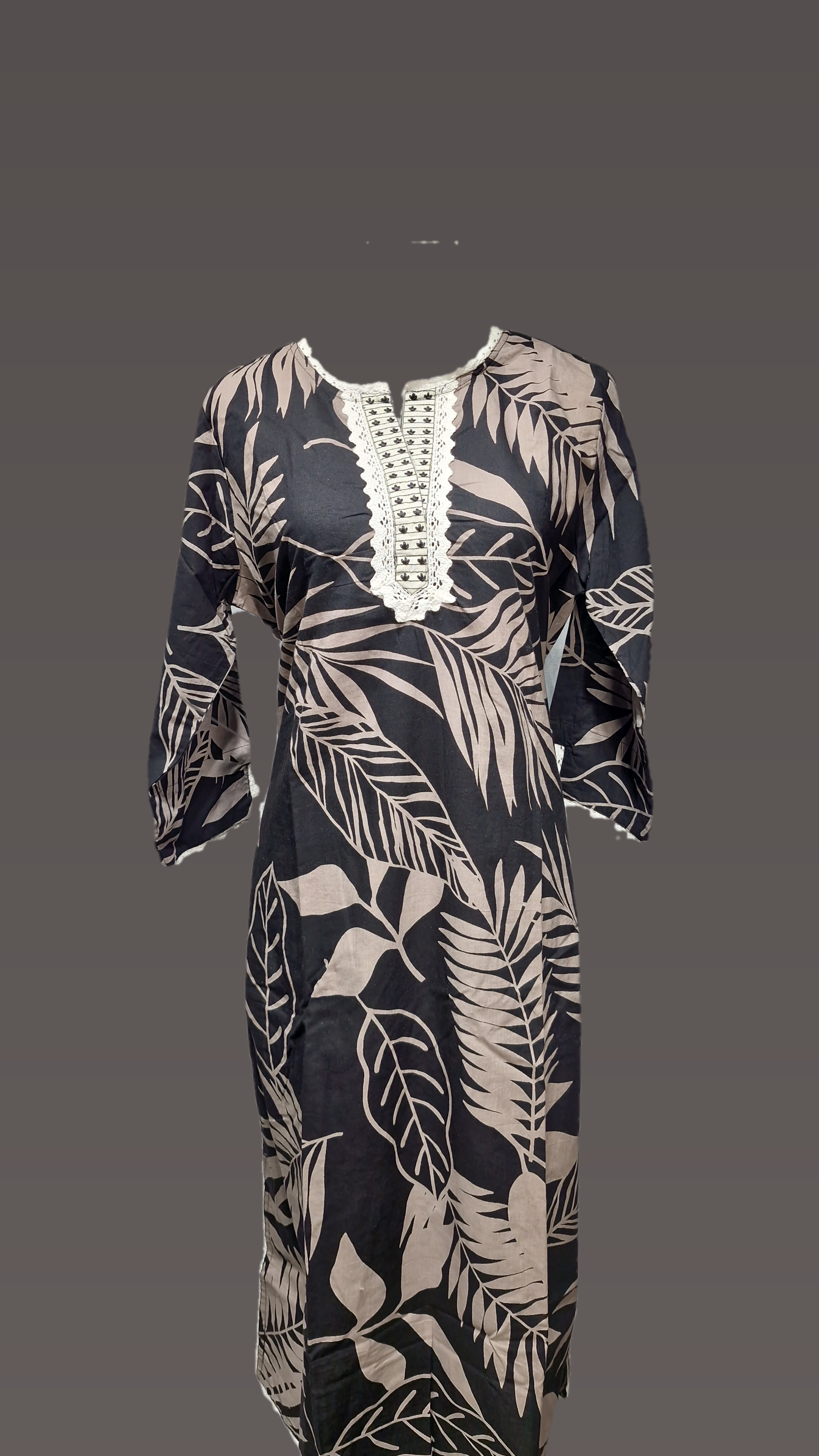 Kurti Lace Cotton Black