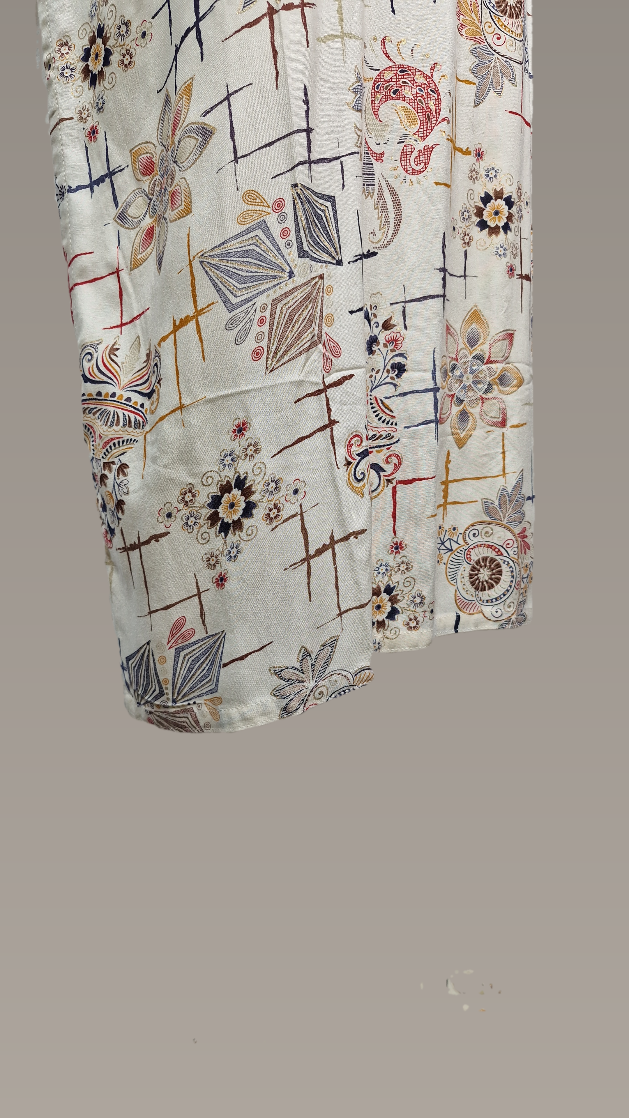 1200 RN Foil work Print Black and Cream Suit