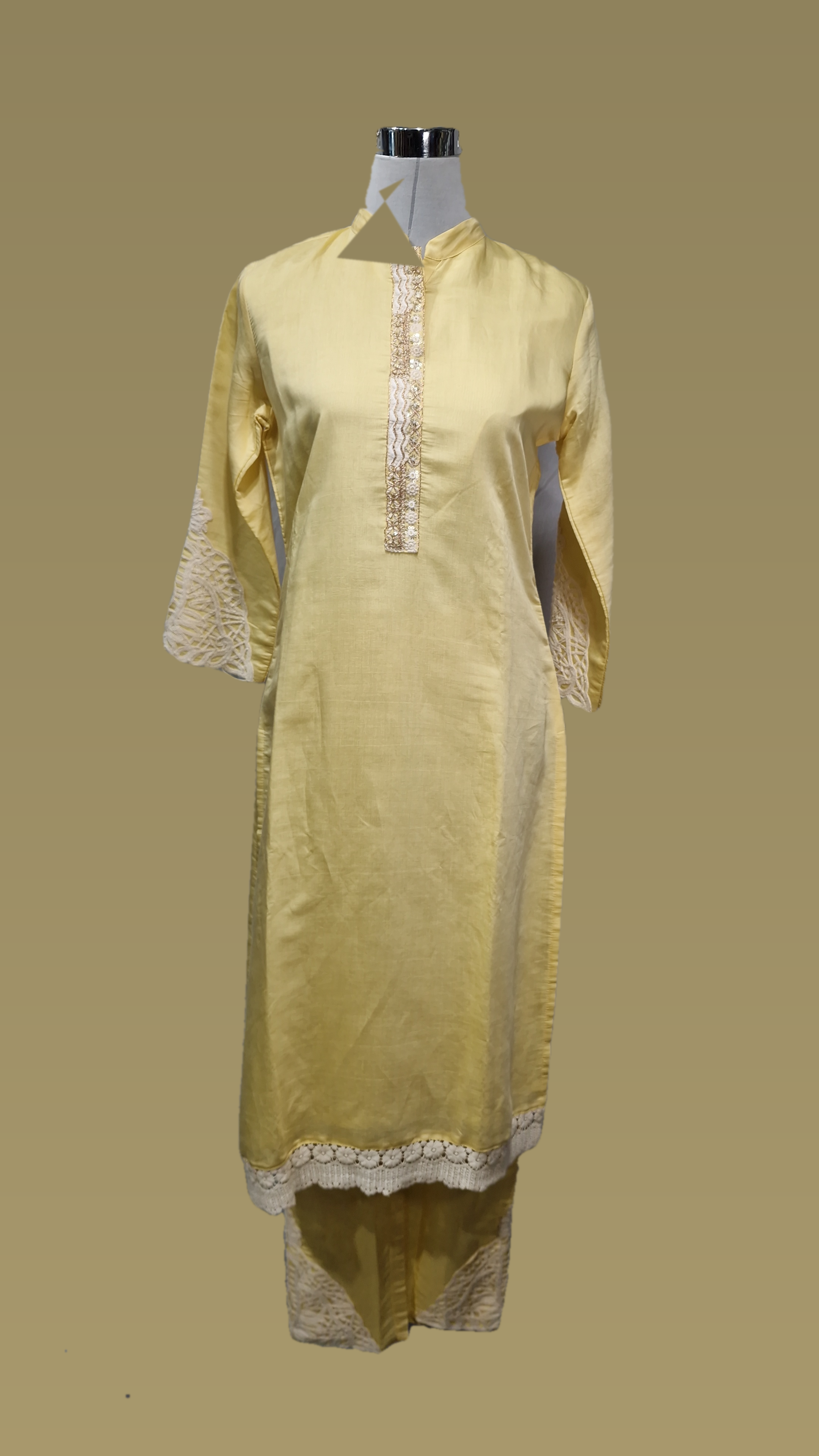 3PCS 90D Solid Ceram And Yellow Color Suit