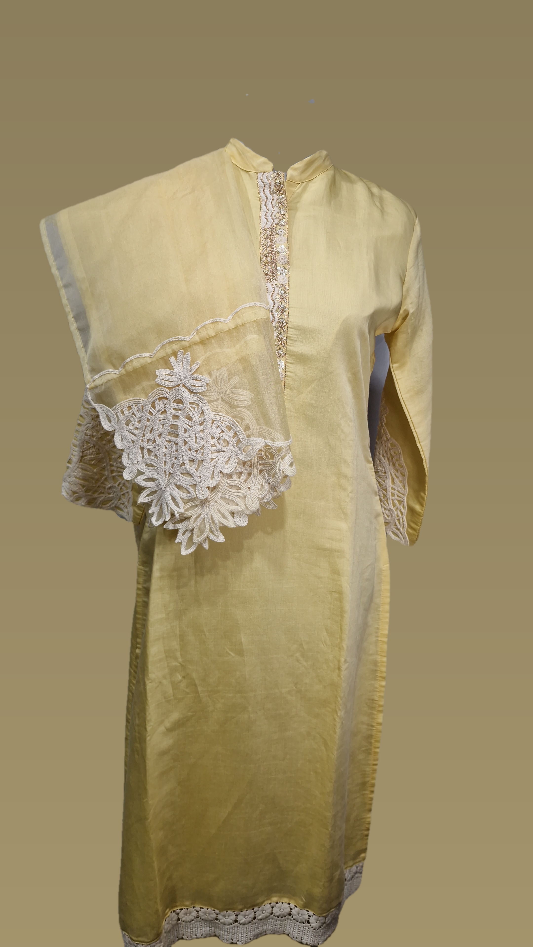 3PCS 90D Solid Ceram And Yellow Color Suit