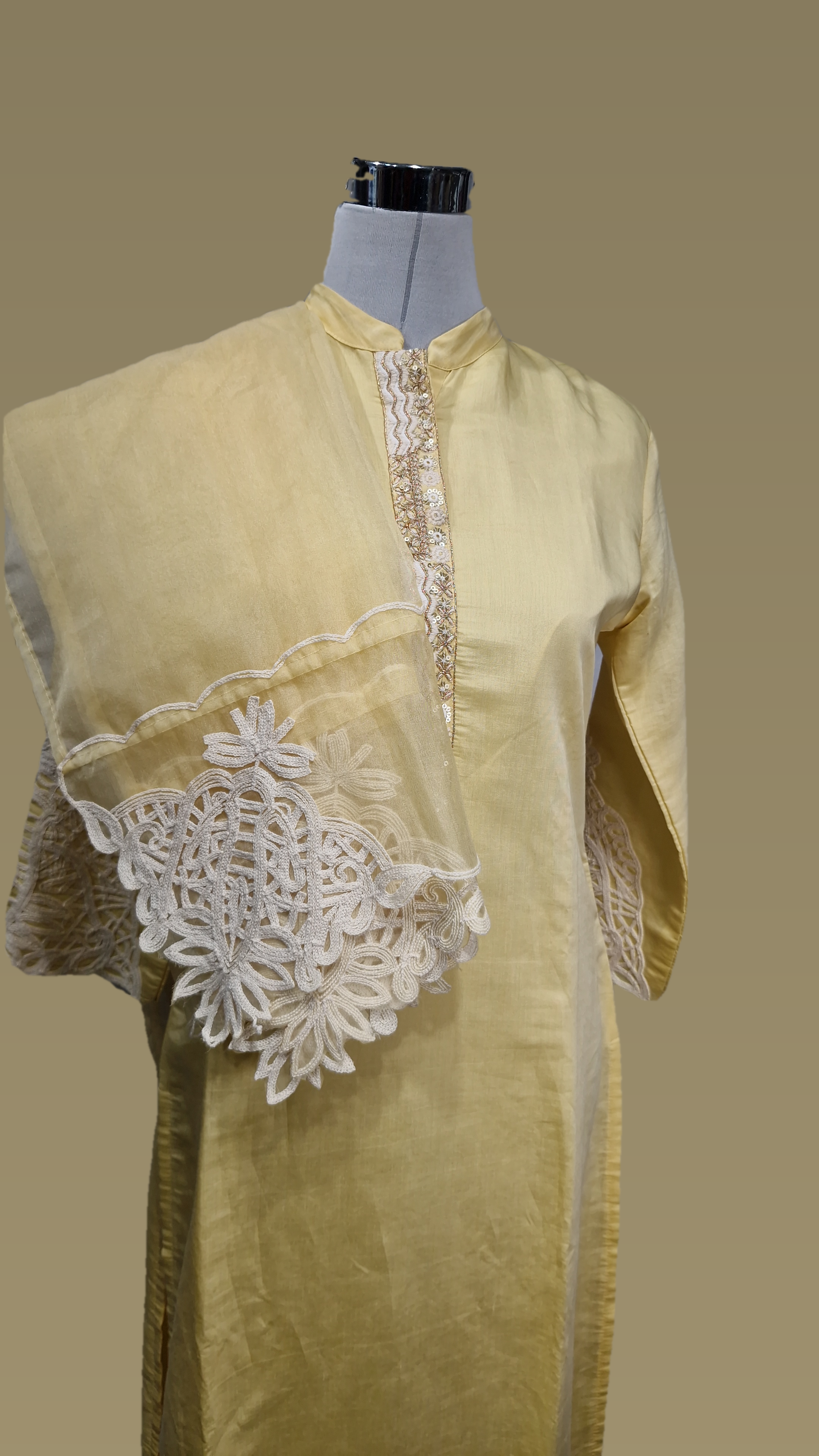 3PCS 90D Solid Ceram And Yellow Color Suit