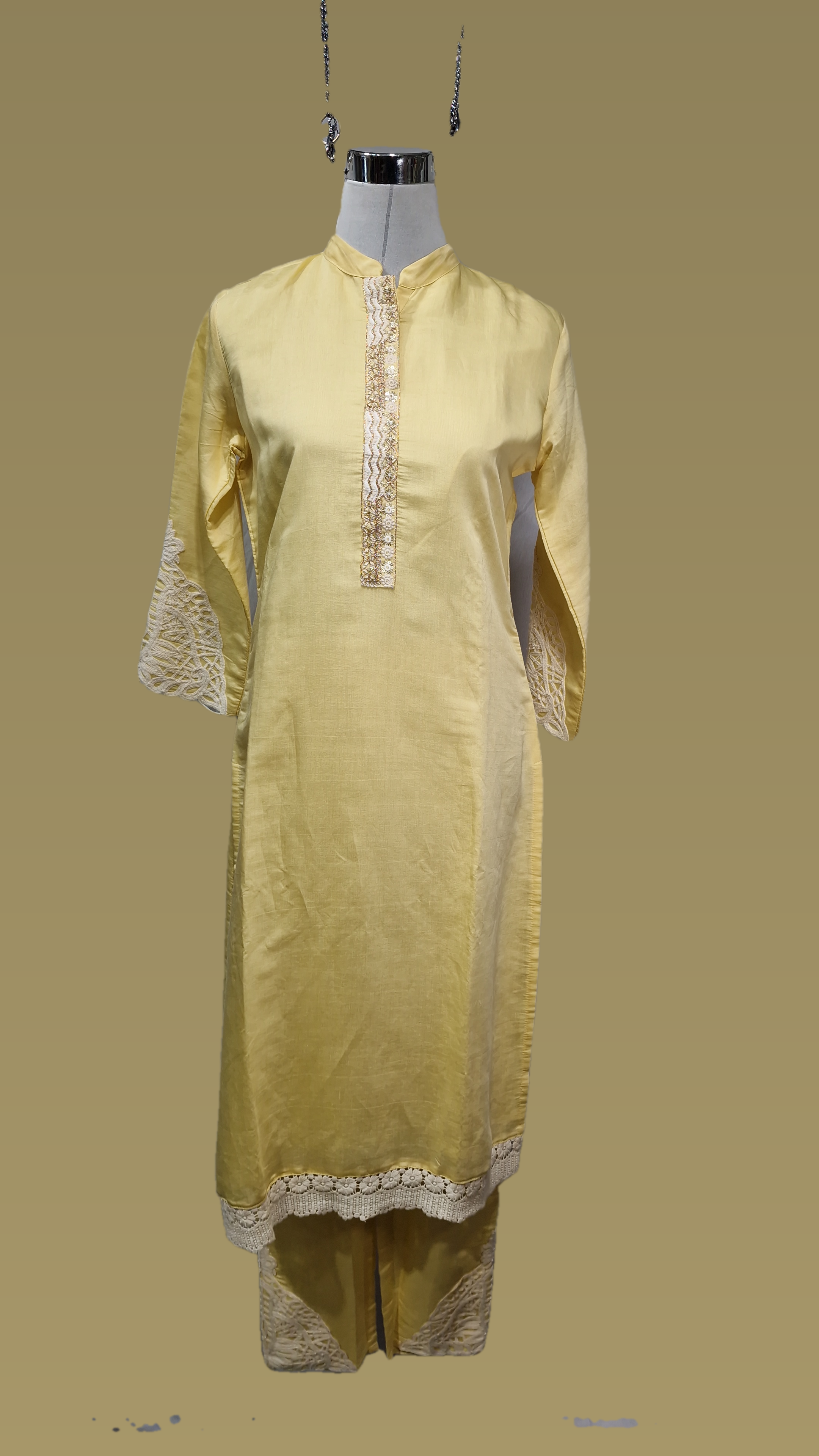 3PCS 90D Solid Ceram And Yellow Color Suit