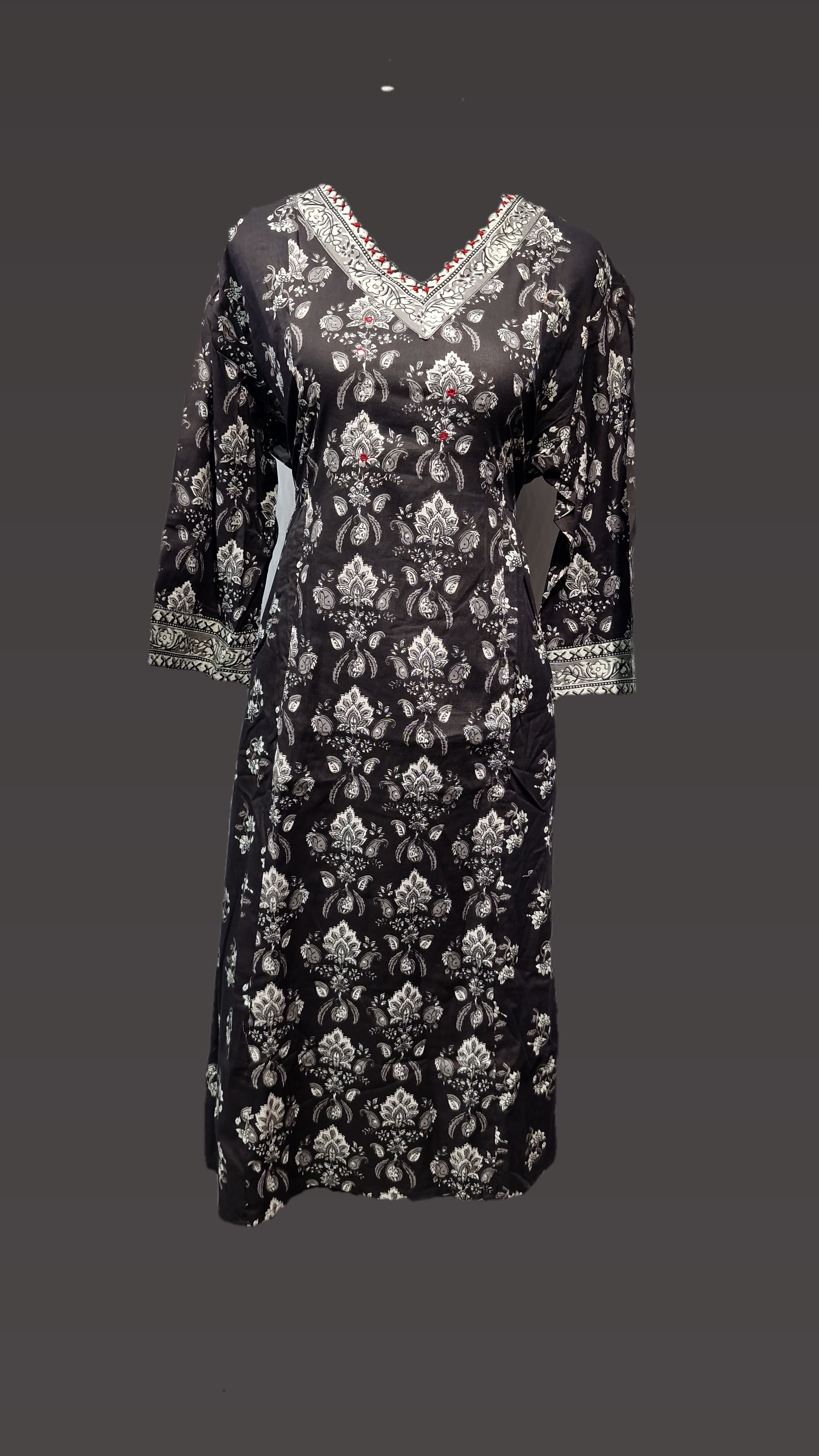 VN A-line Cotton Black Suit