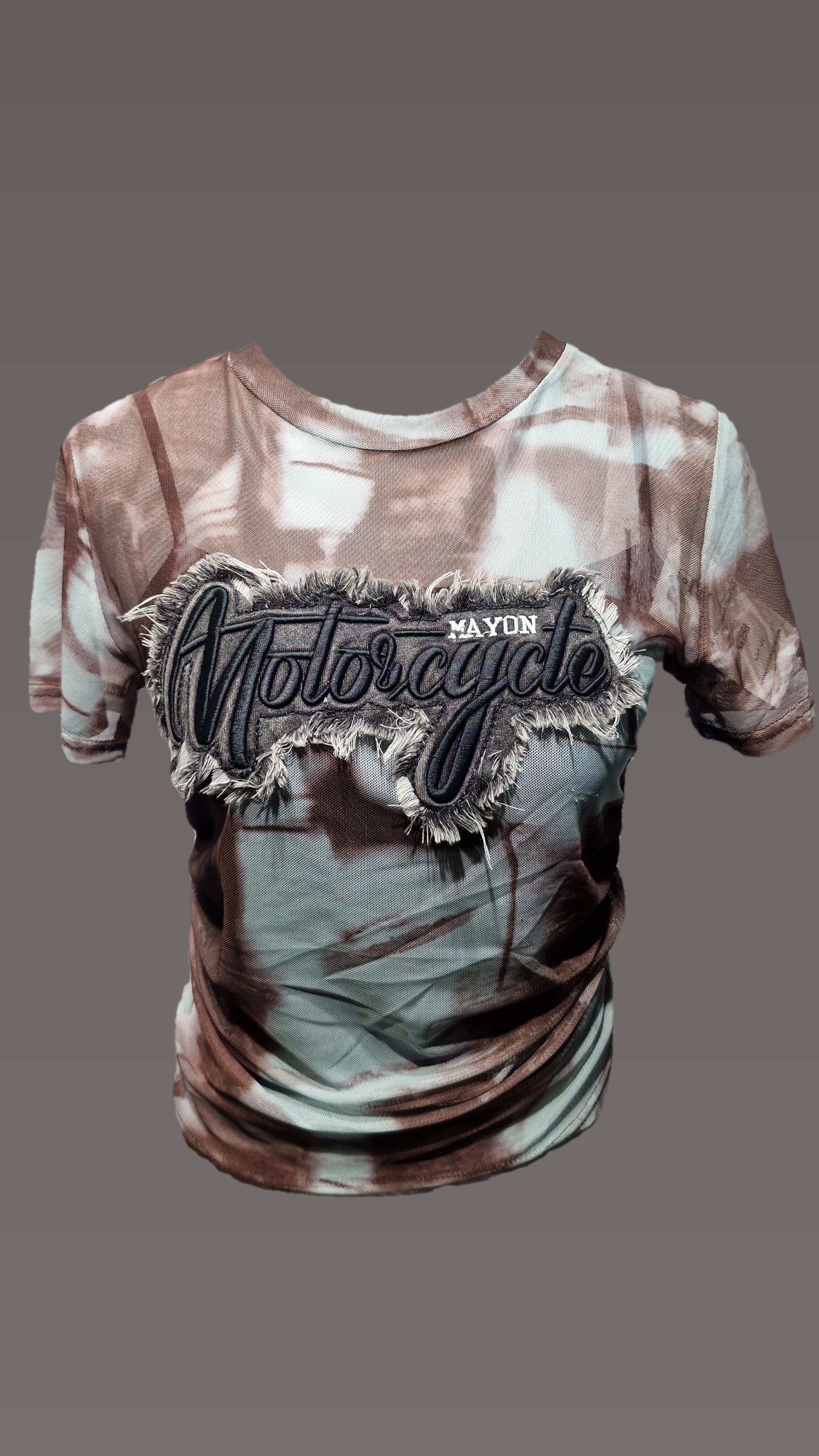 denim patch thsirt top T-shirt