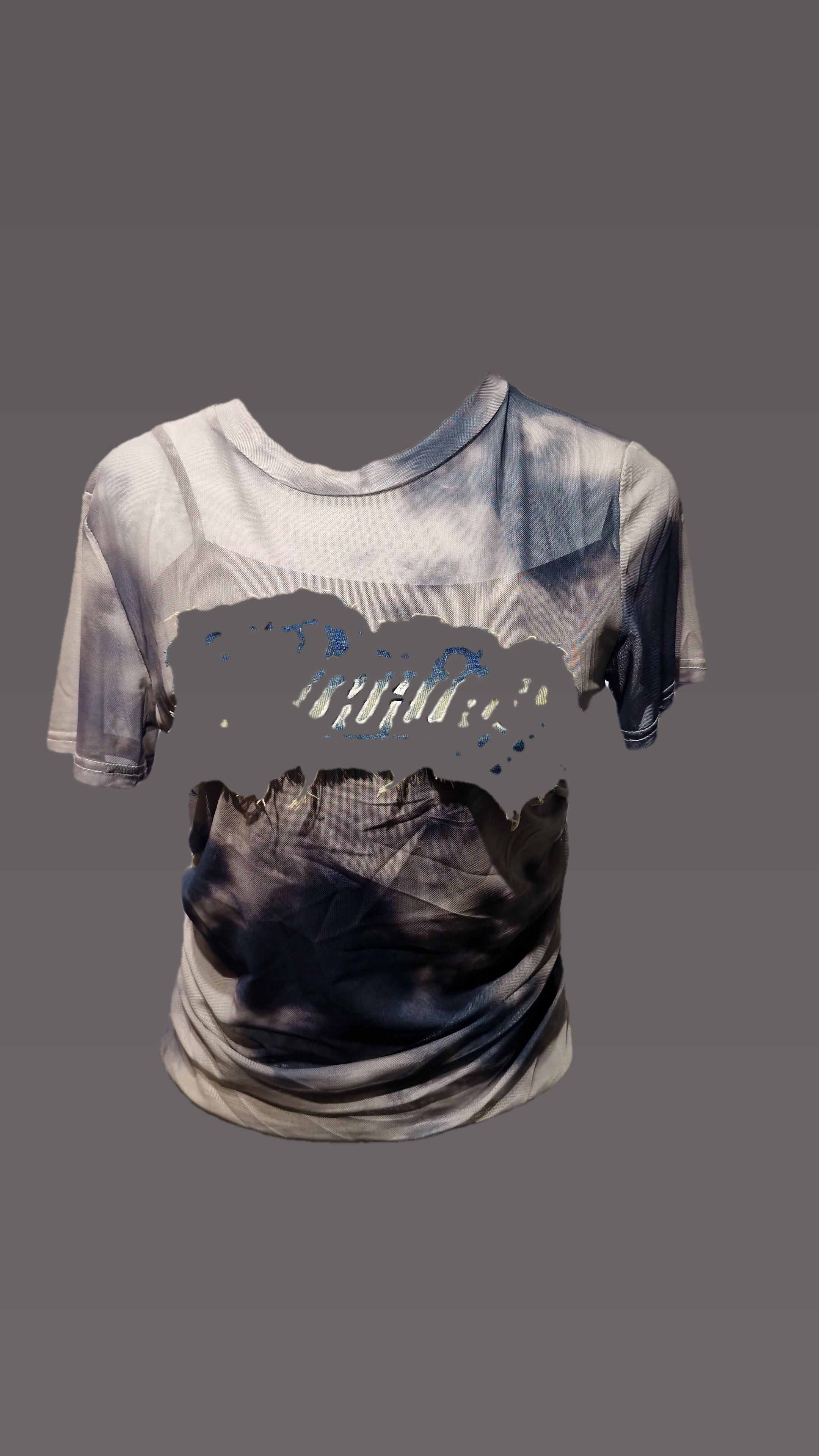 denim patch thsirt top T-shirt