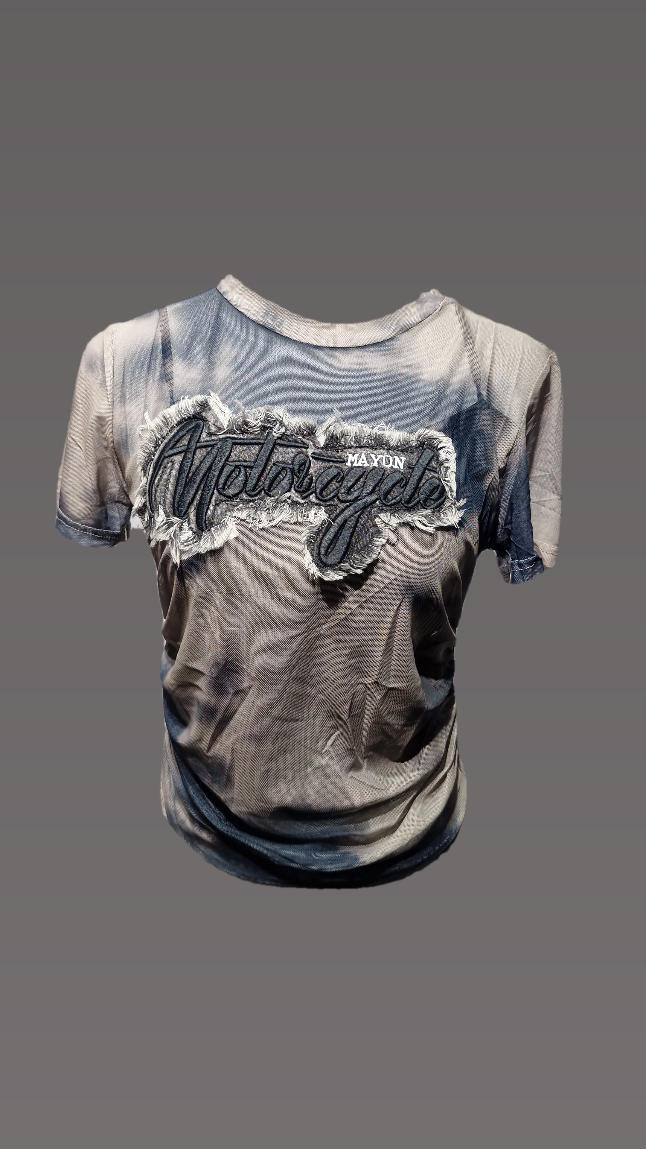 denim patch thsirt top T-shirt