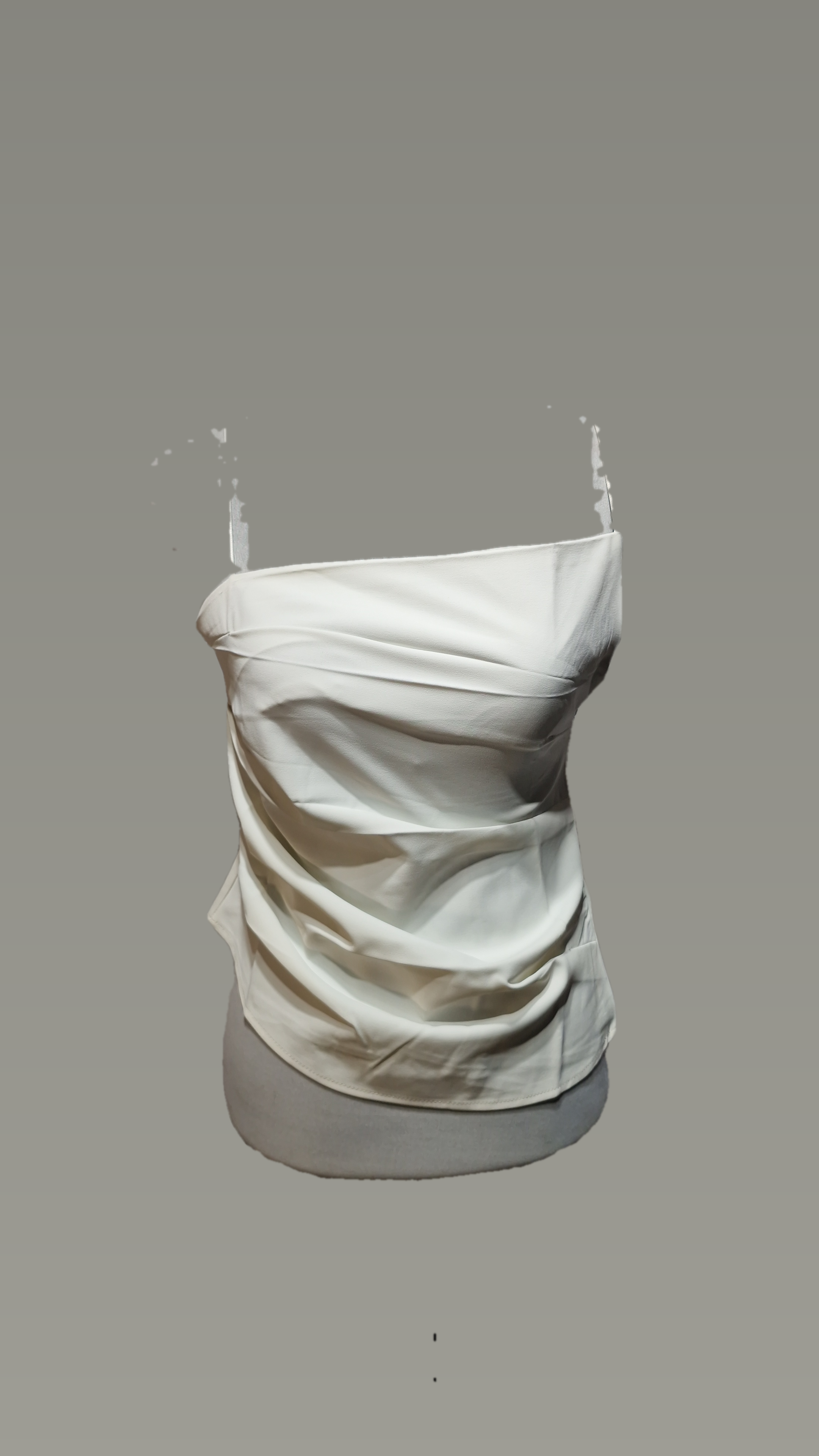 Asymitric Cami Pleated Cami Top Crop Top