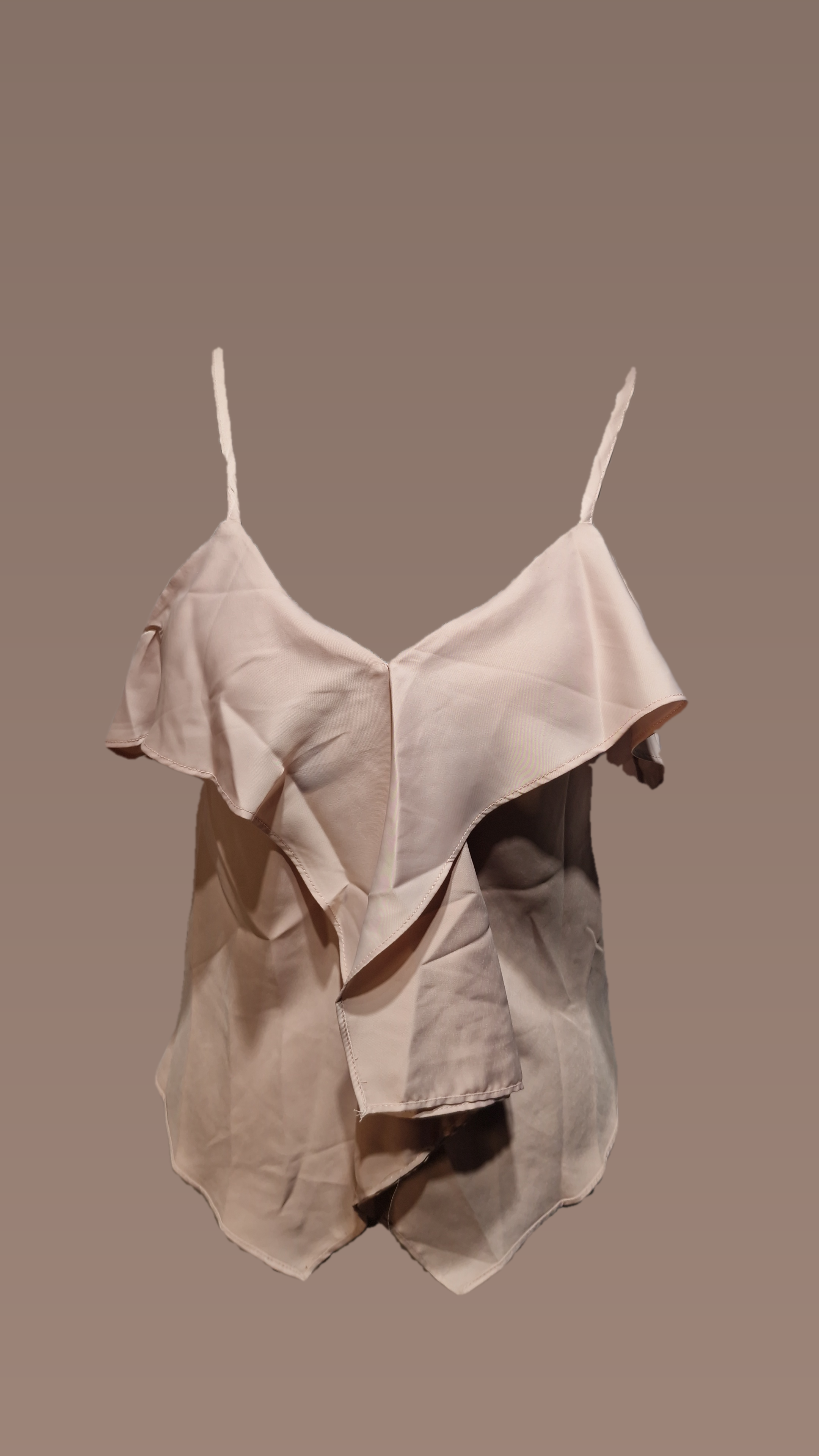 Asymitric Cami Pleated Cami Top Crop Top