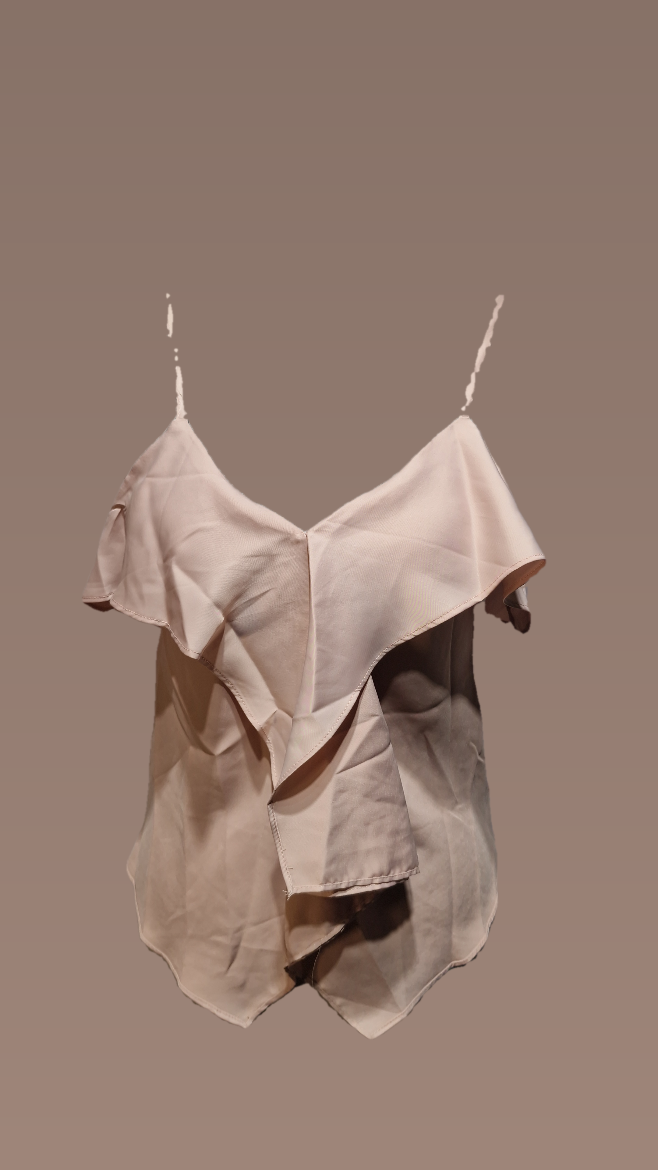 Asymitric Cami Pleated Cami Top Crop Top