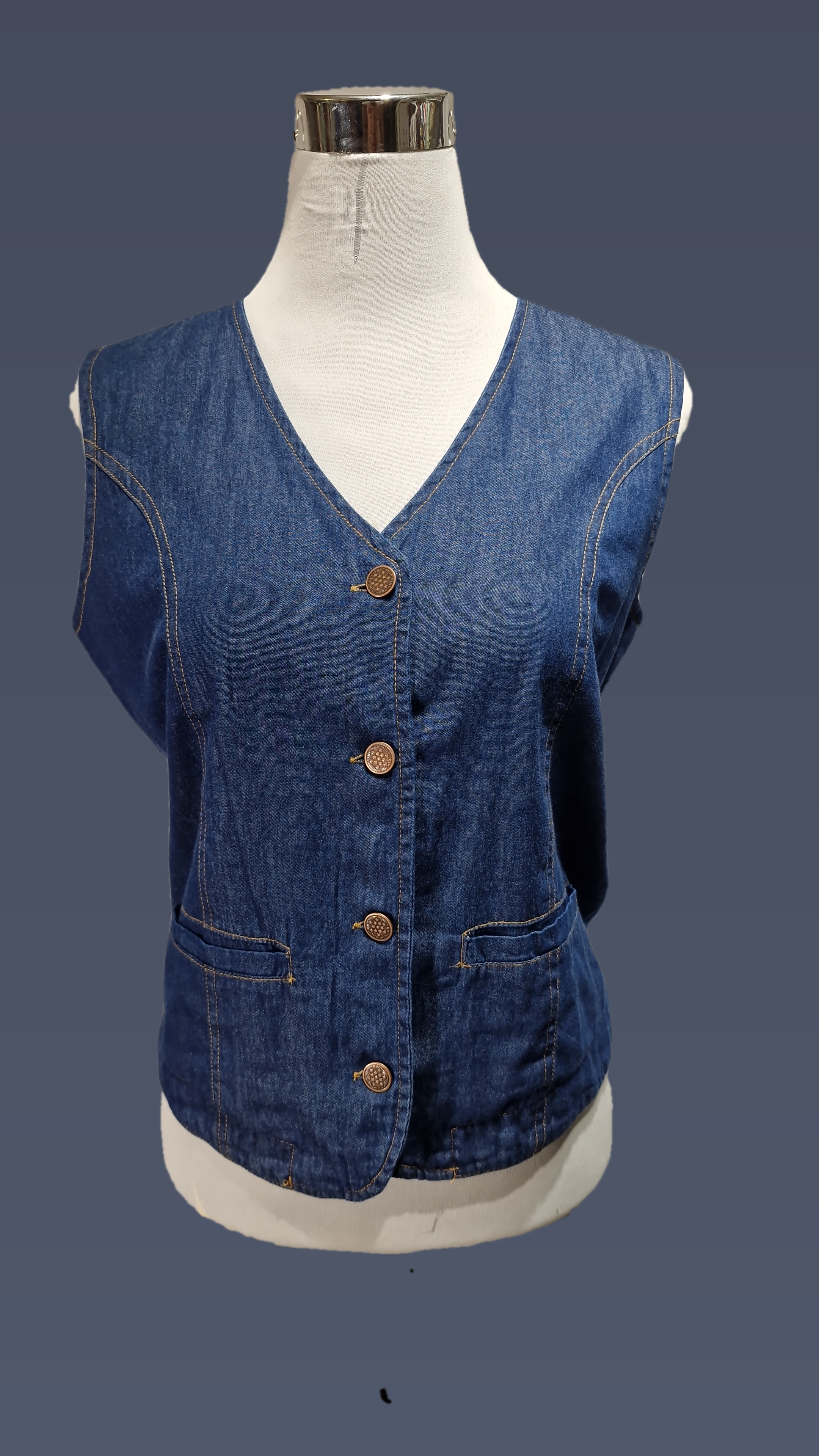 Denim Waist Coat Denim Vest Cotton Top