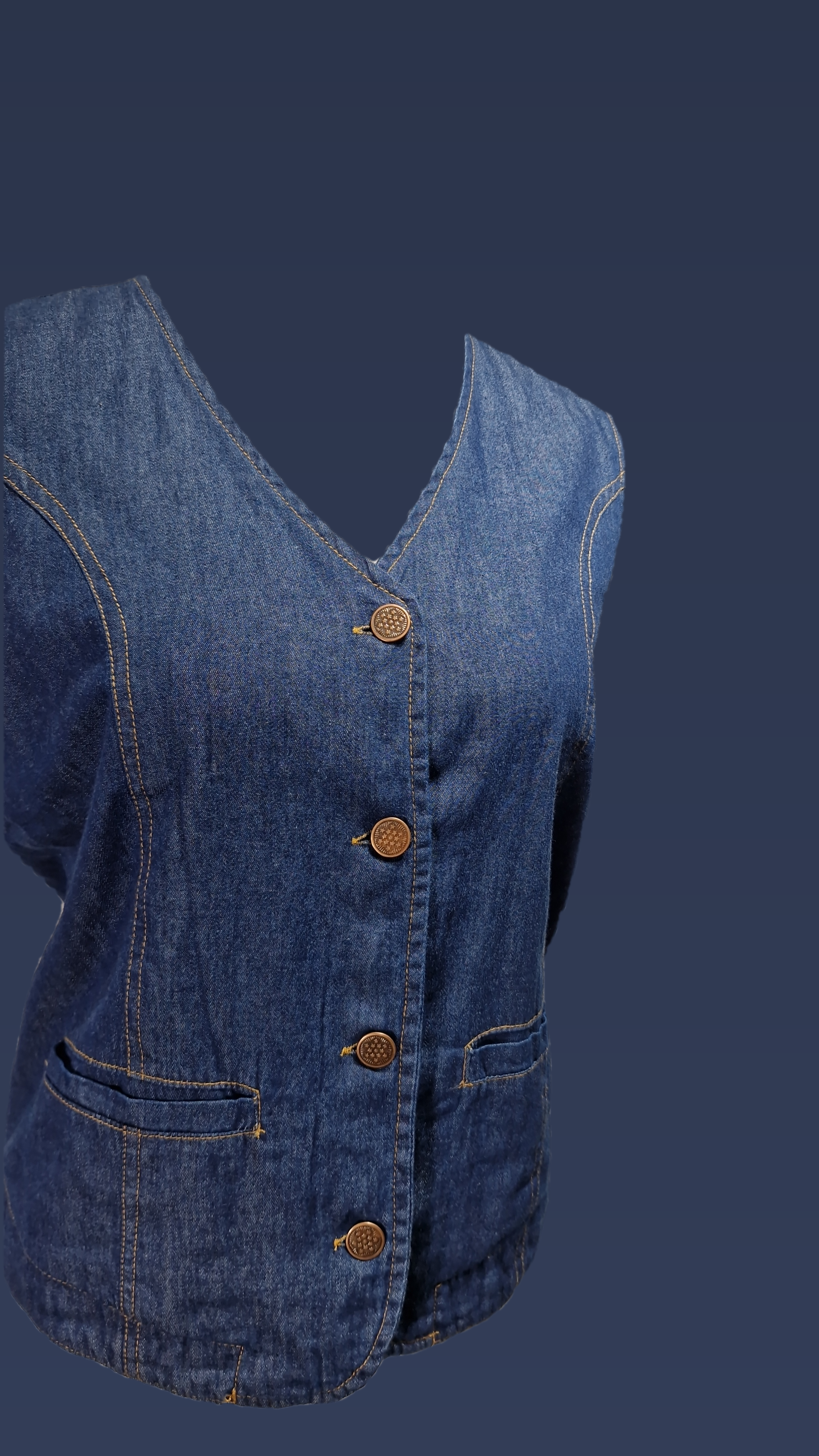 Denim Waist Coat Denim Vest Cotton Top
