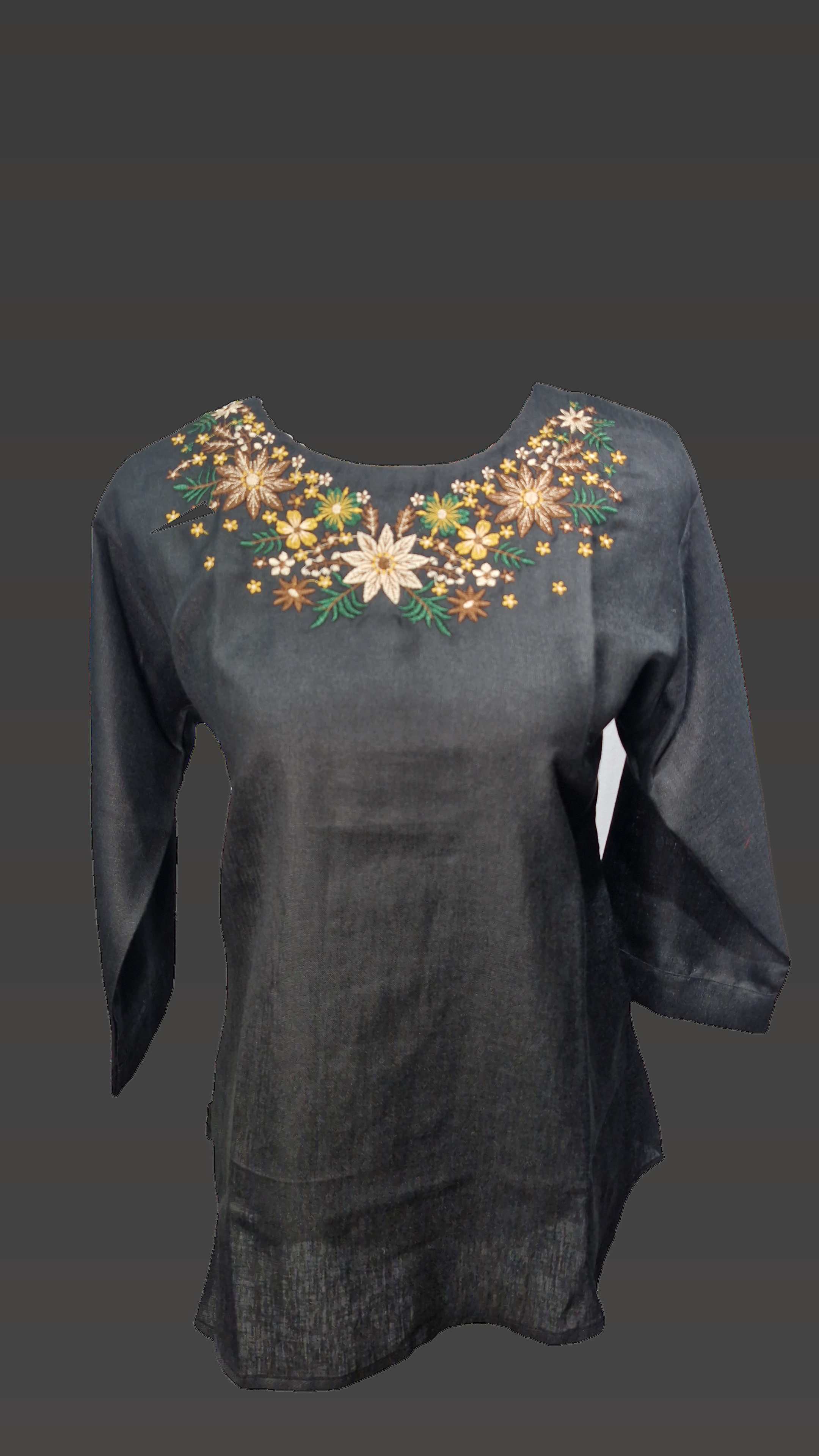 EMB Black Big Size Top