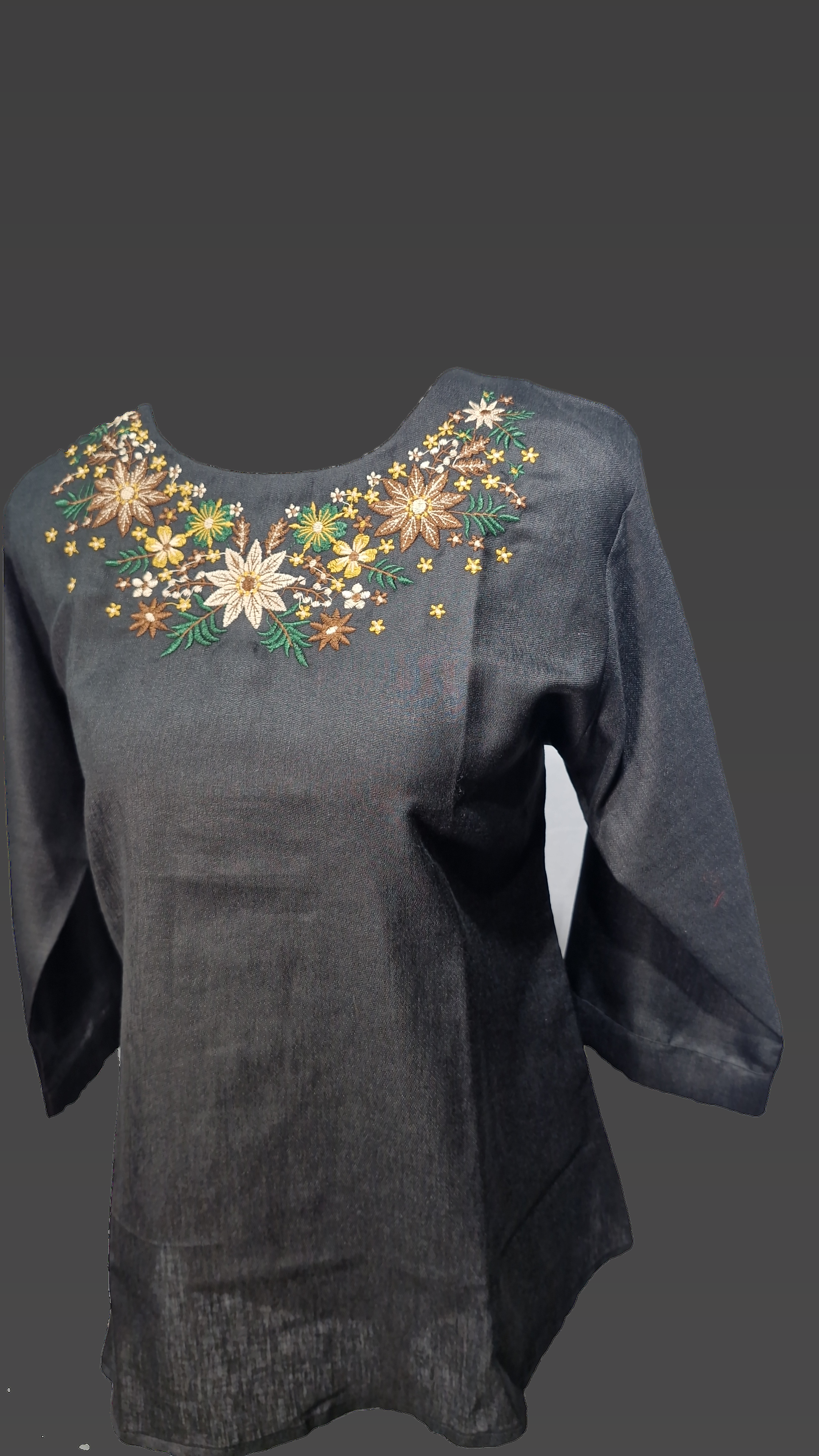 EMB Black Big Size Top