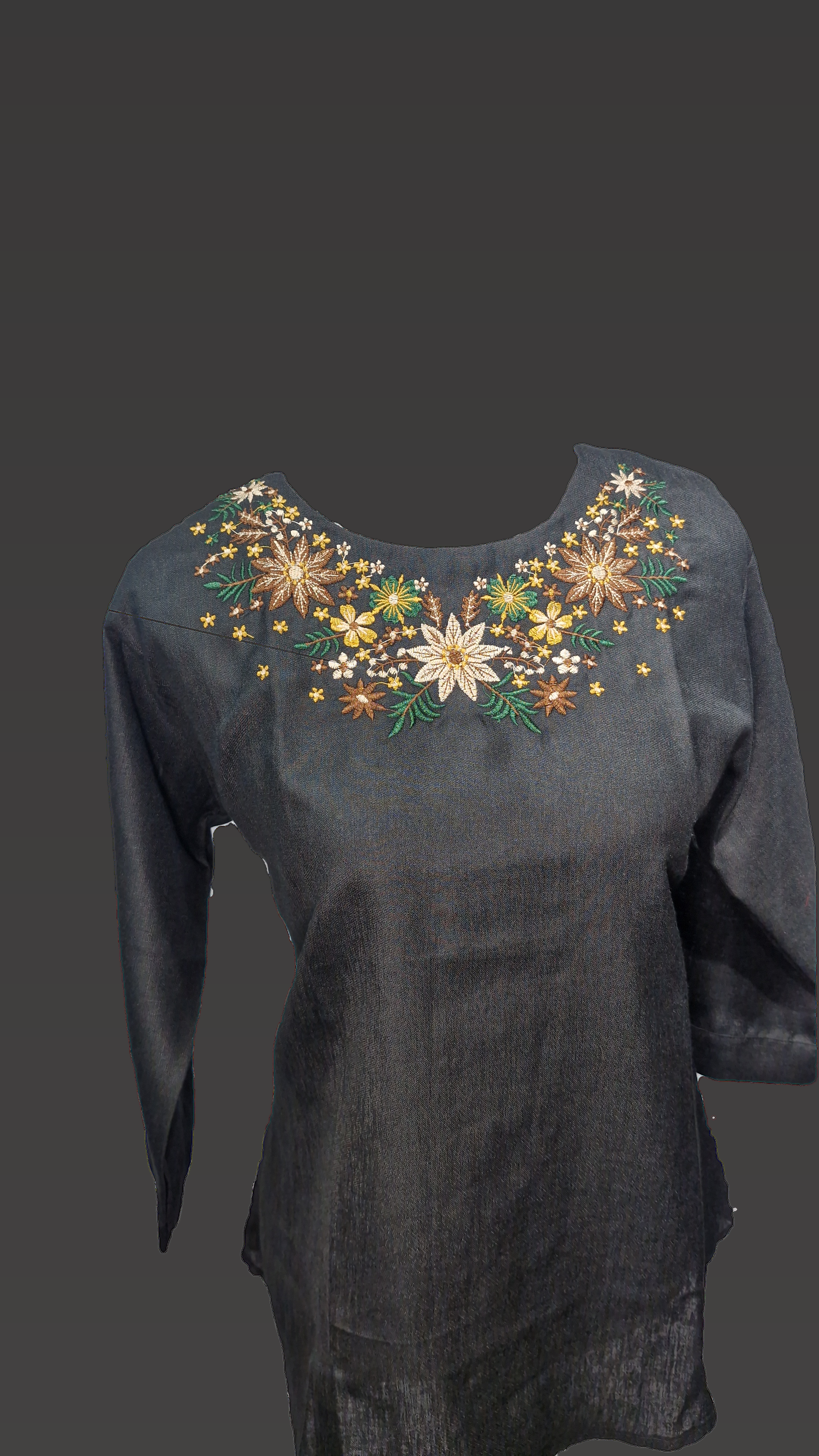 EMB Black Big Size Top