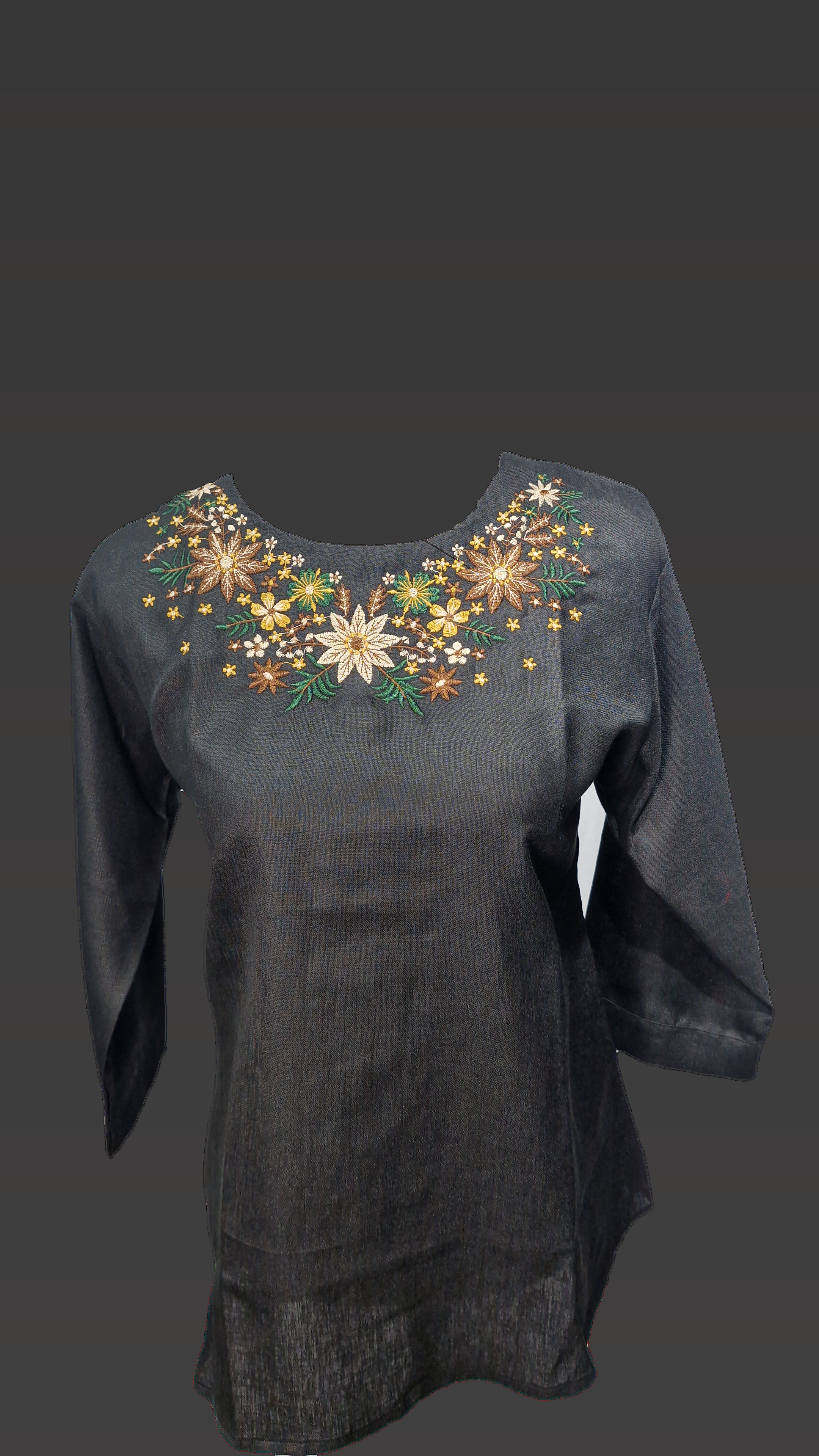 EMB Black Big Size Top