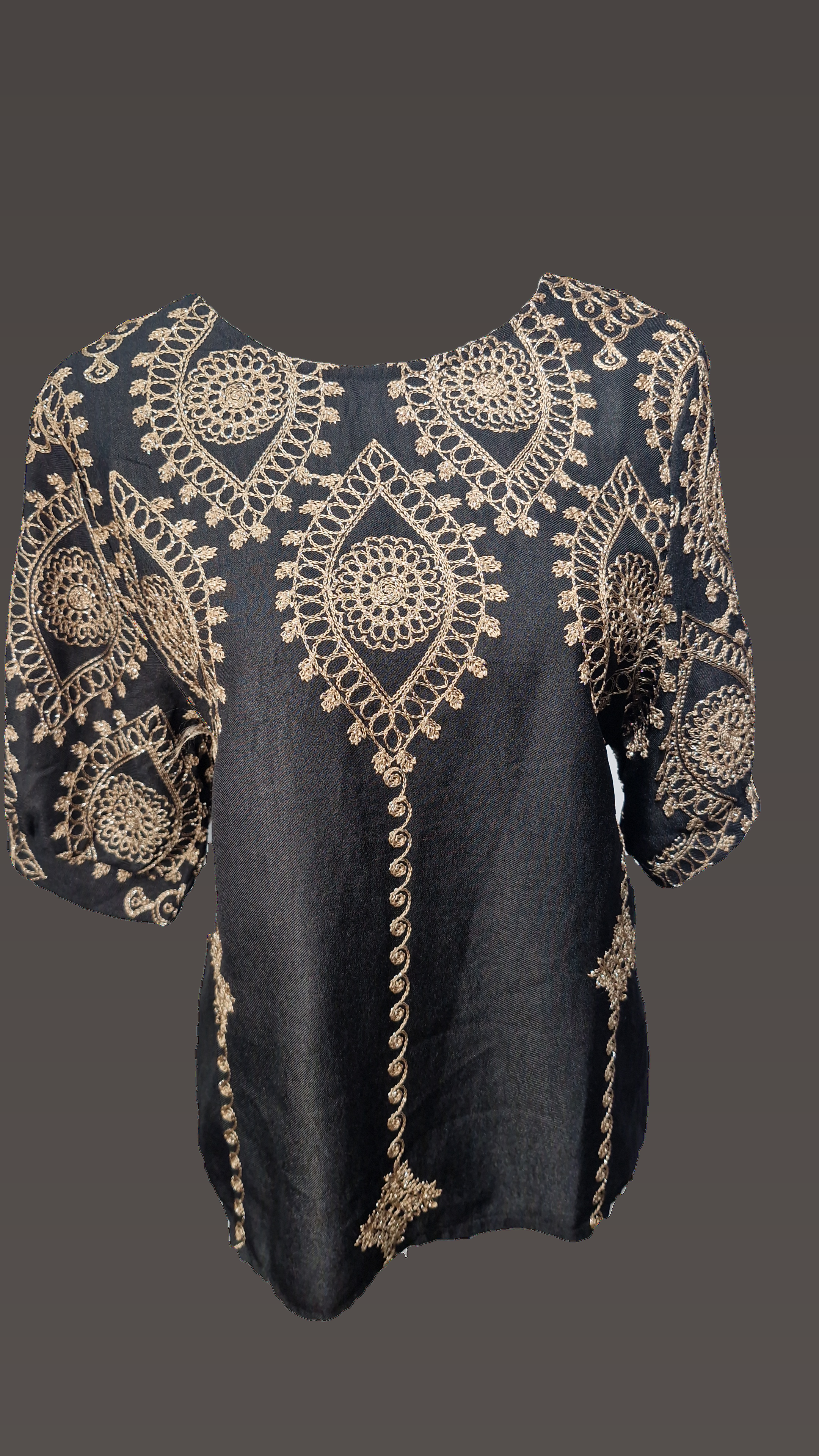 EMB Black Big Size Top