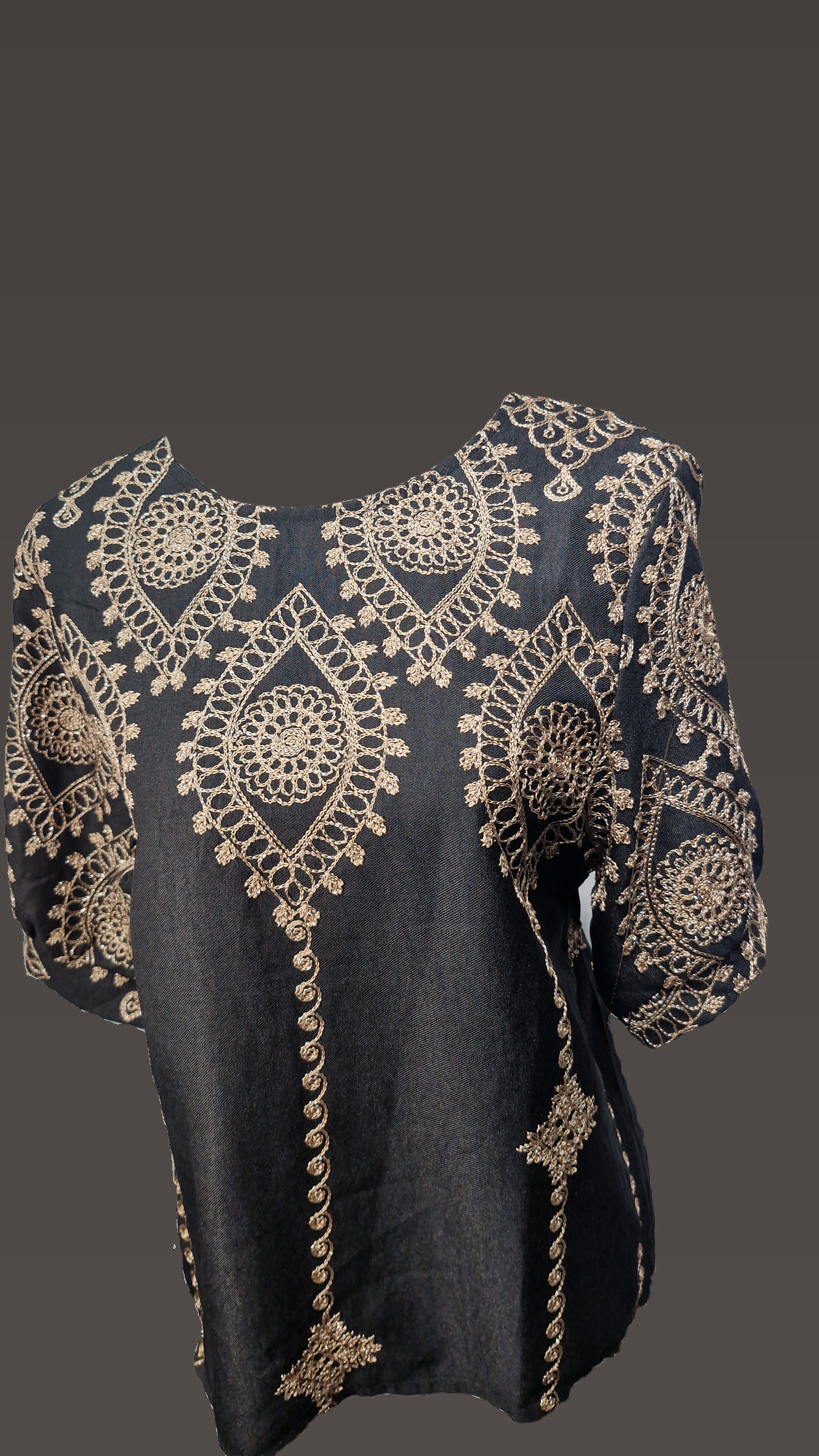 EMB Black Big Size Top