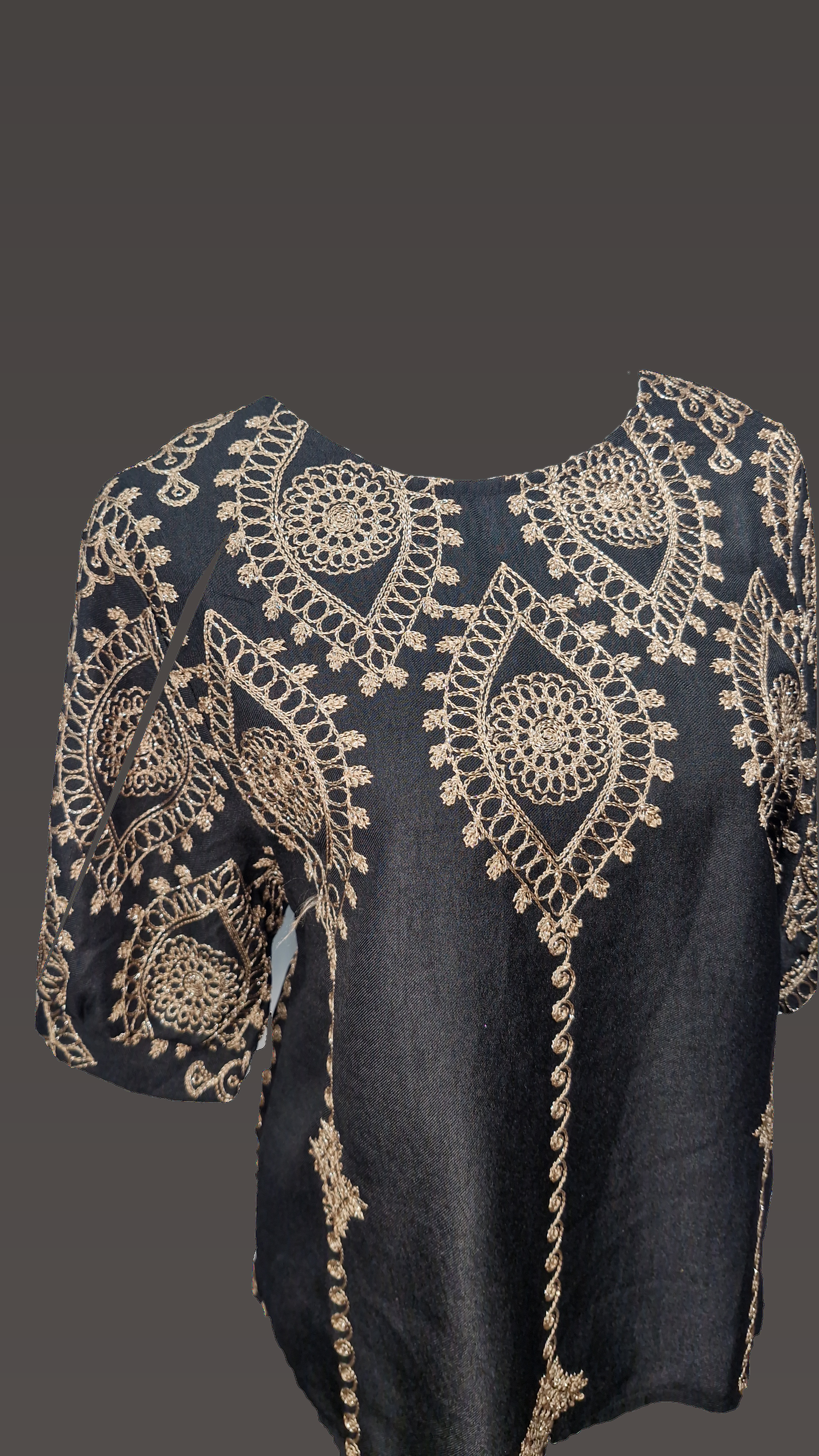 EMB Black Big Size Top