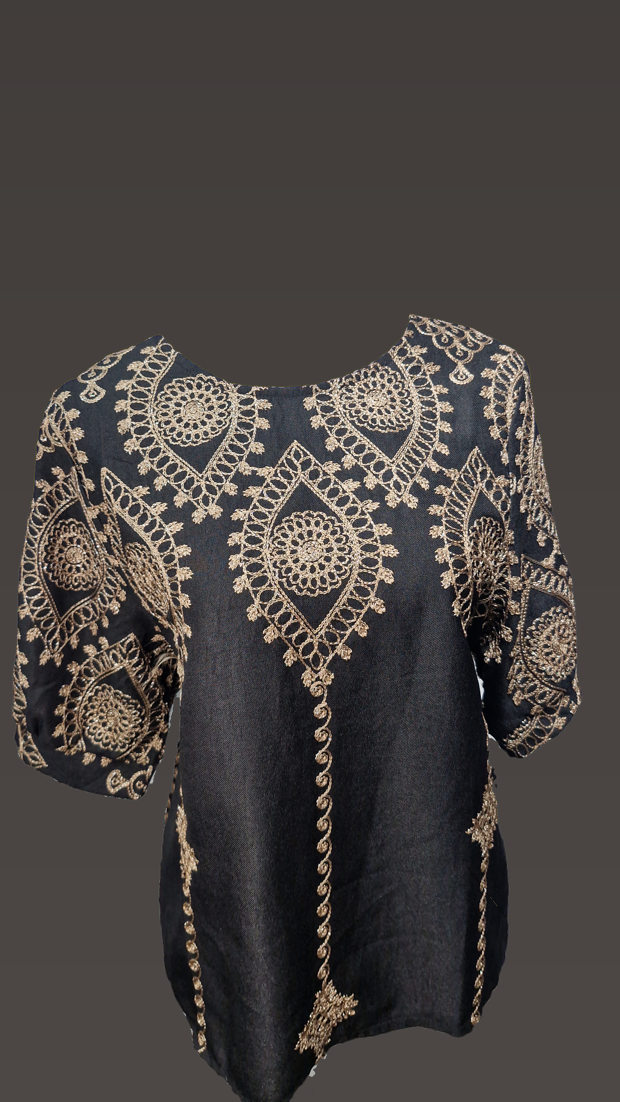 EMB Black Big Size Top