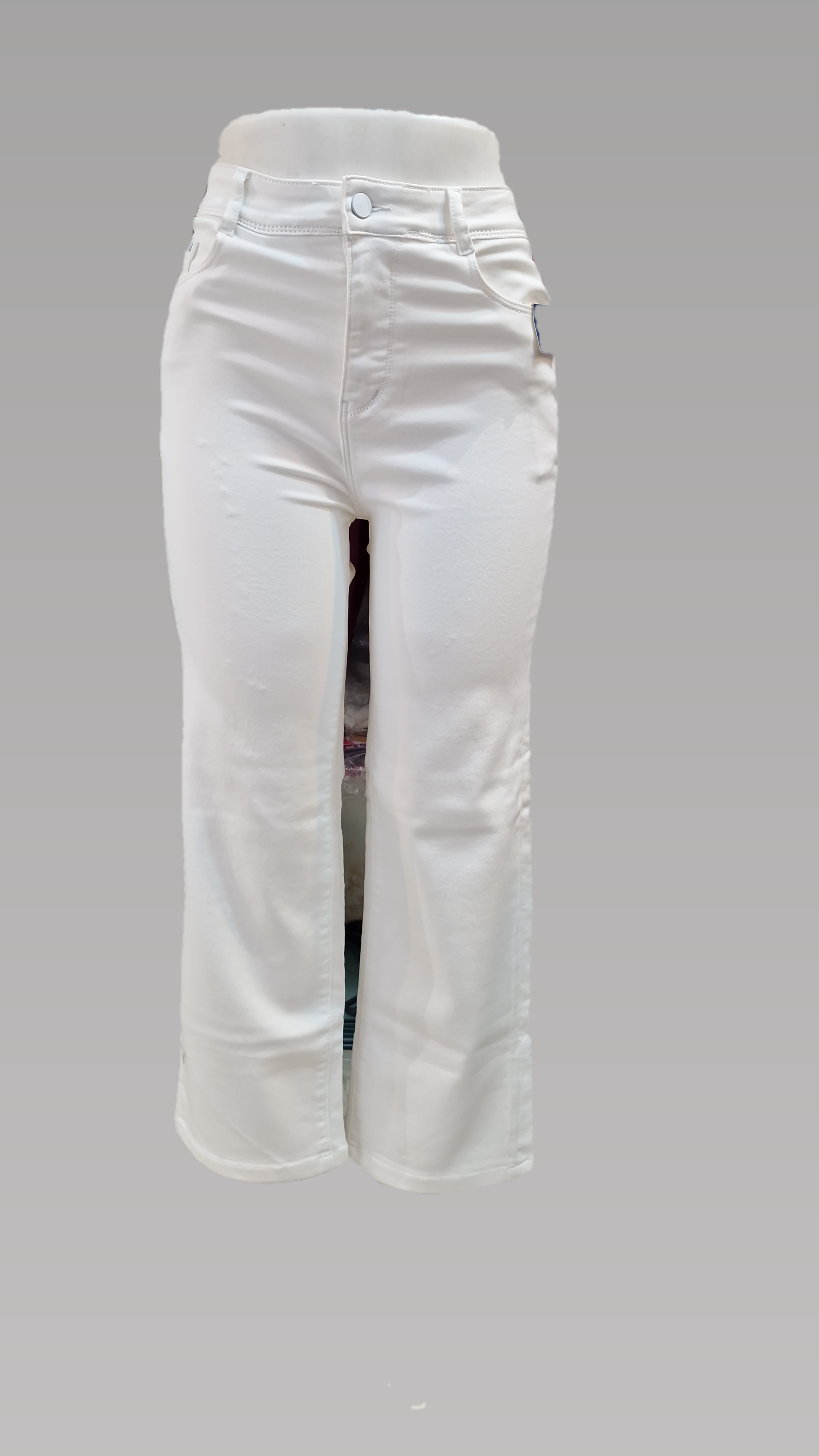 DENIM JEANS White Straight Fit