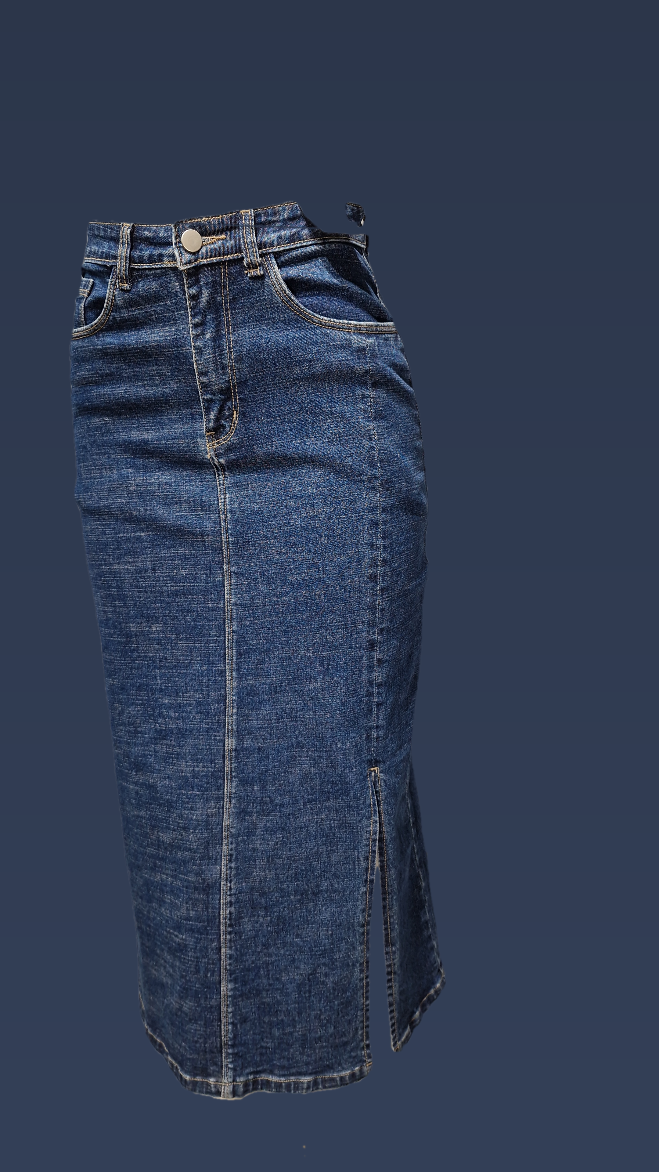 Denim Mid ankel length Side cut Skirt