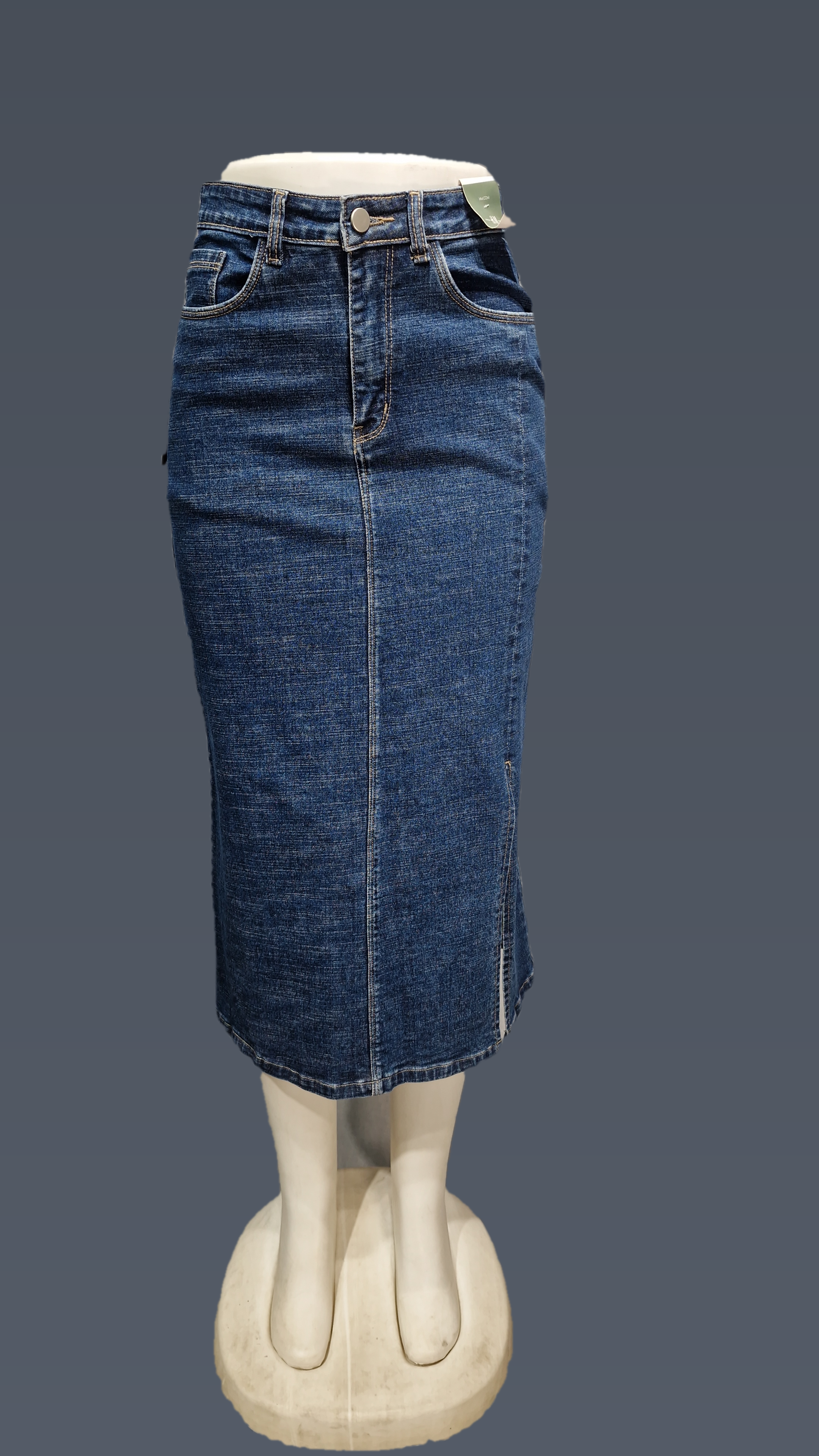Denim Mid ankel length Side cut Skirt