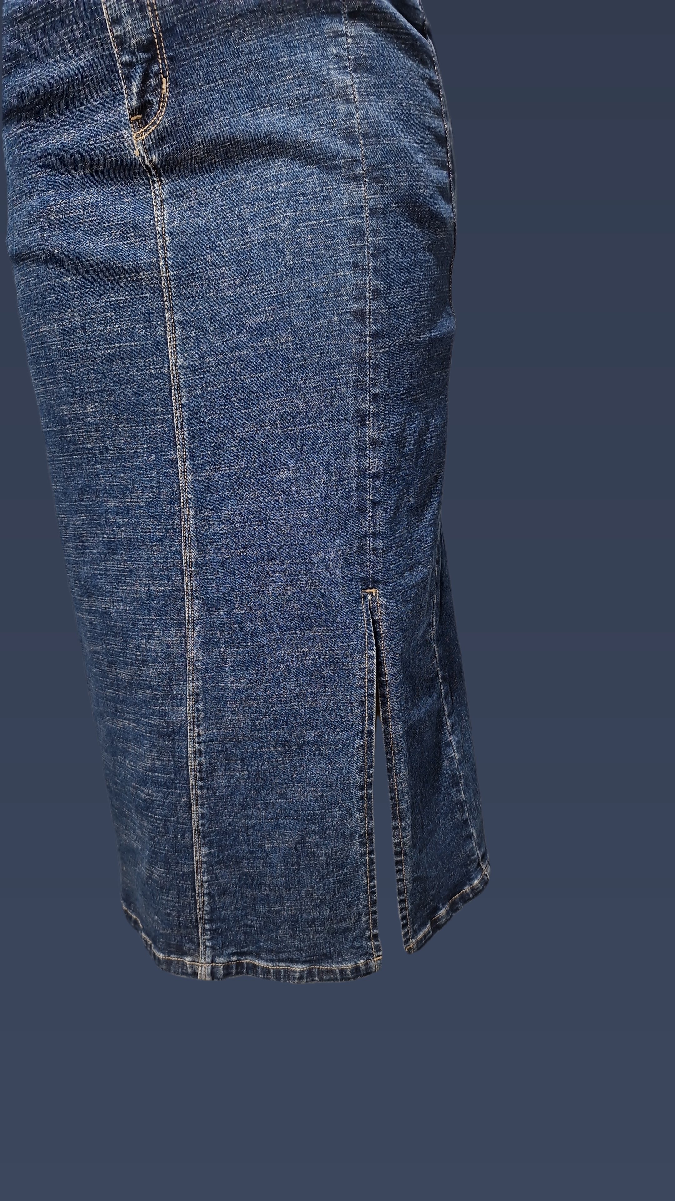 Denim Mid ankel length Side cut Skirt