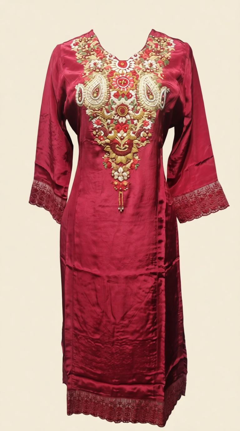 Party Wear Beg Suit with Arm Neck Work